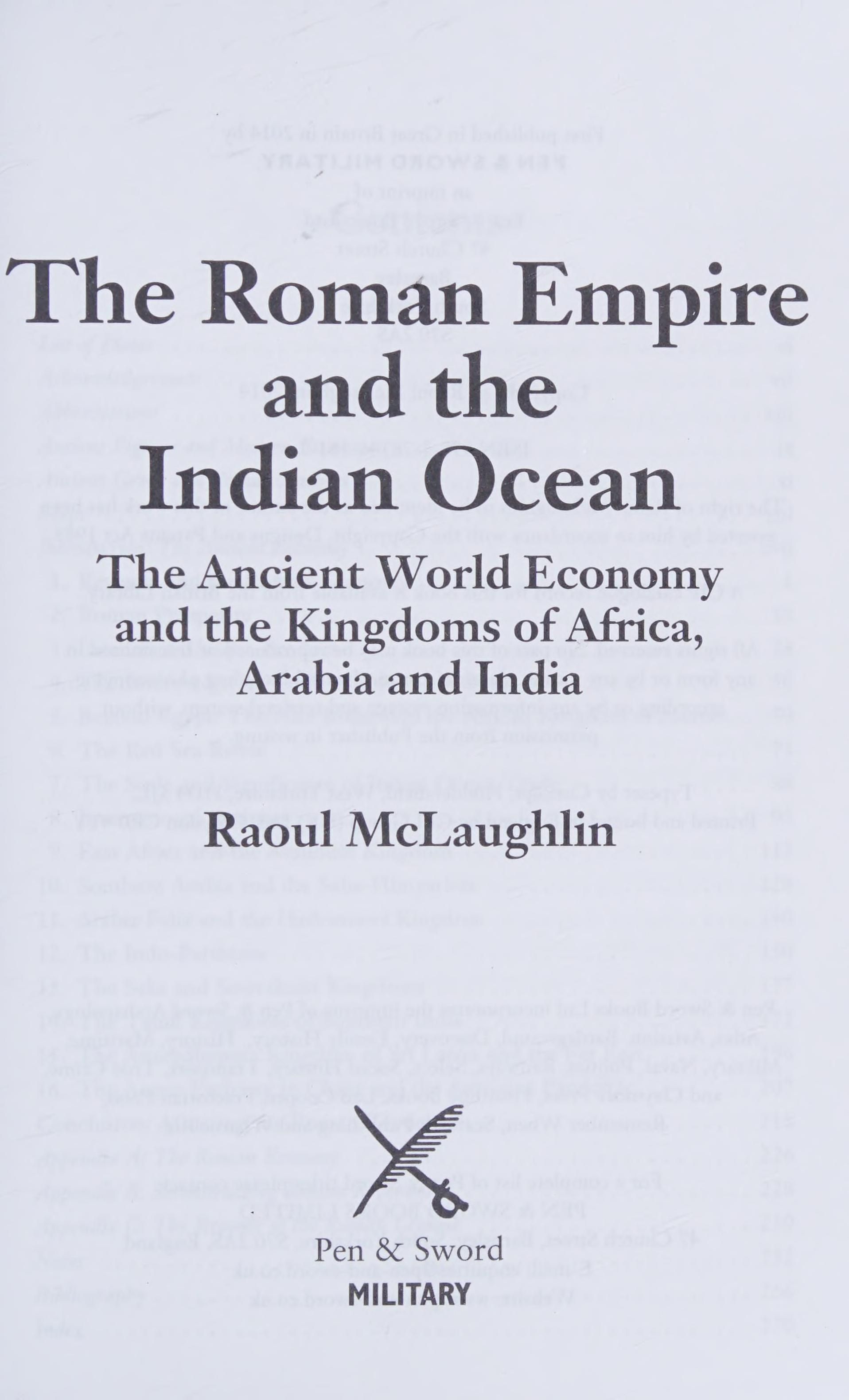Roman Empire and the Indian Ocean cover