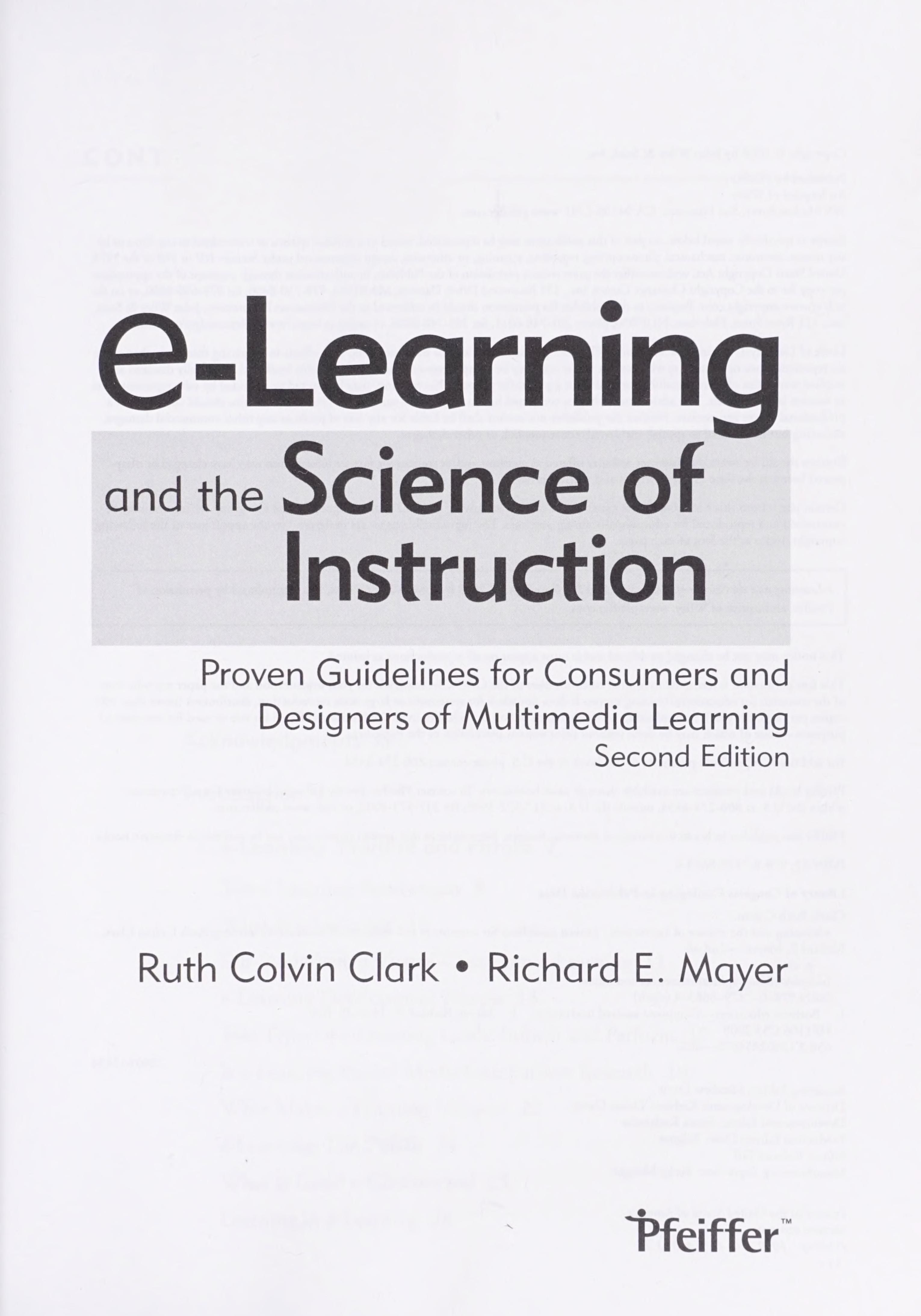 E-Learning and the science of instruction cover