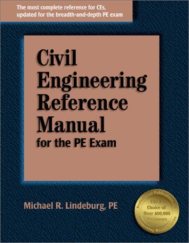 Civil engineering reference manual for the PE exam cover