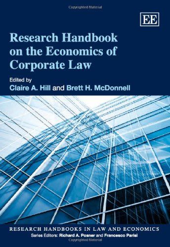 Research handbook on the economics of corporate law cover