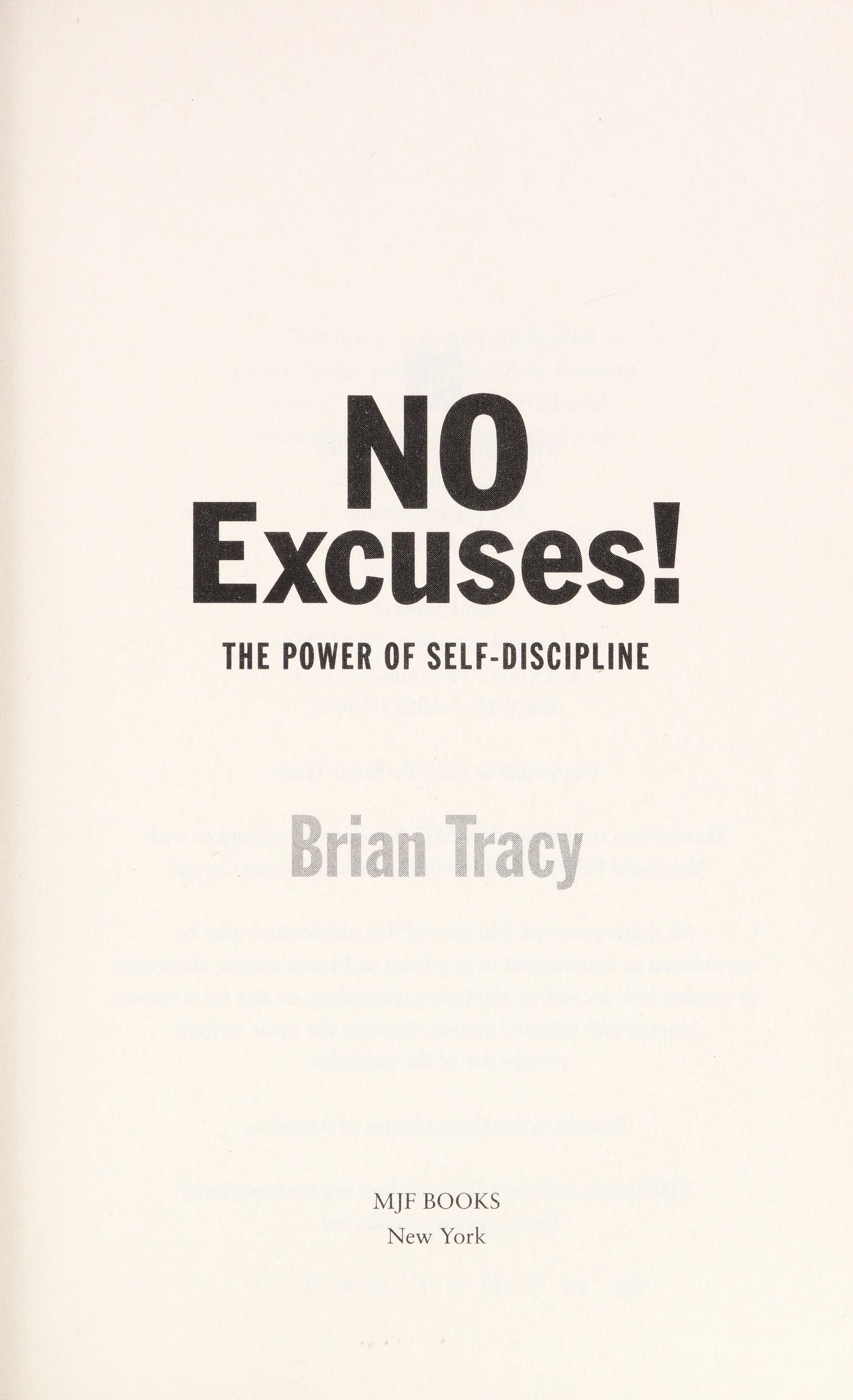 No excuses! cover
