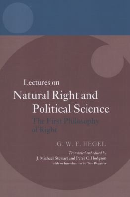 Lectures on Natural Right and Political Science cover