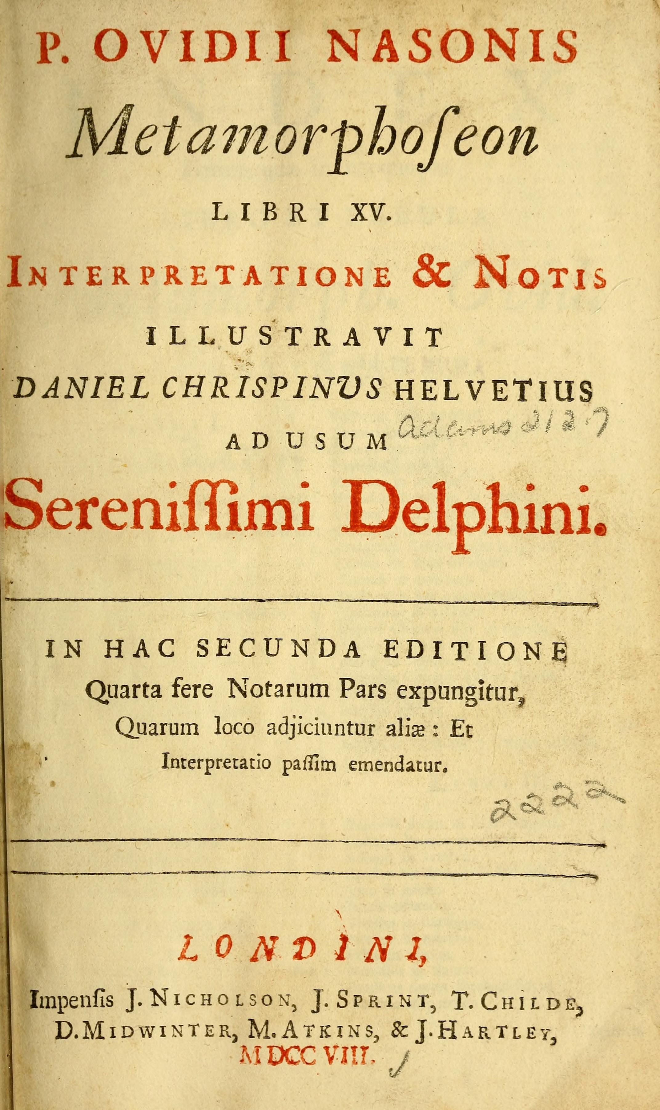 Metamorphoses cover