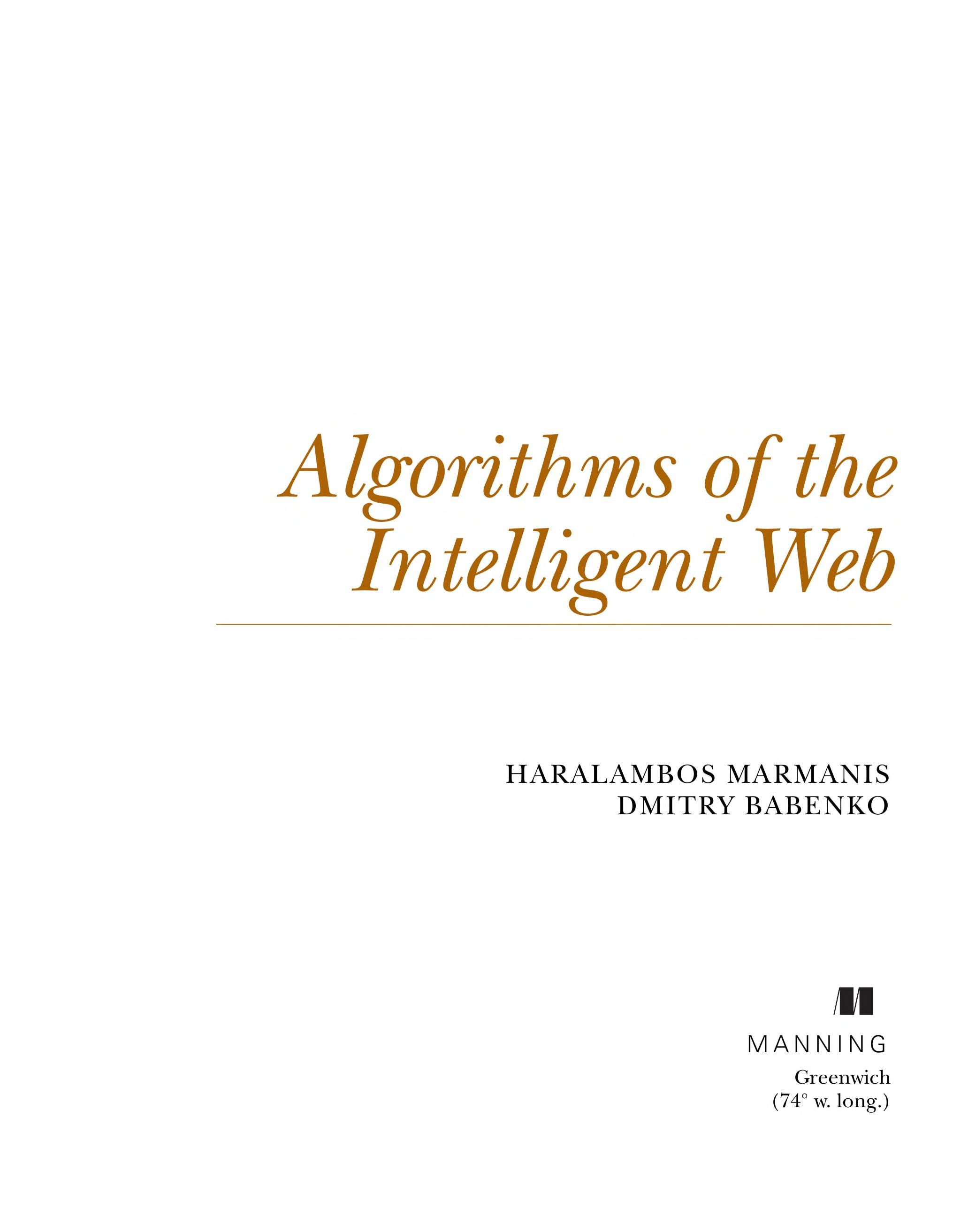 Algorithms of the intelligent web cover