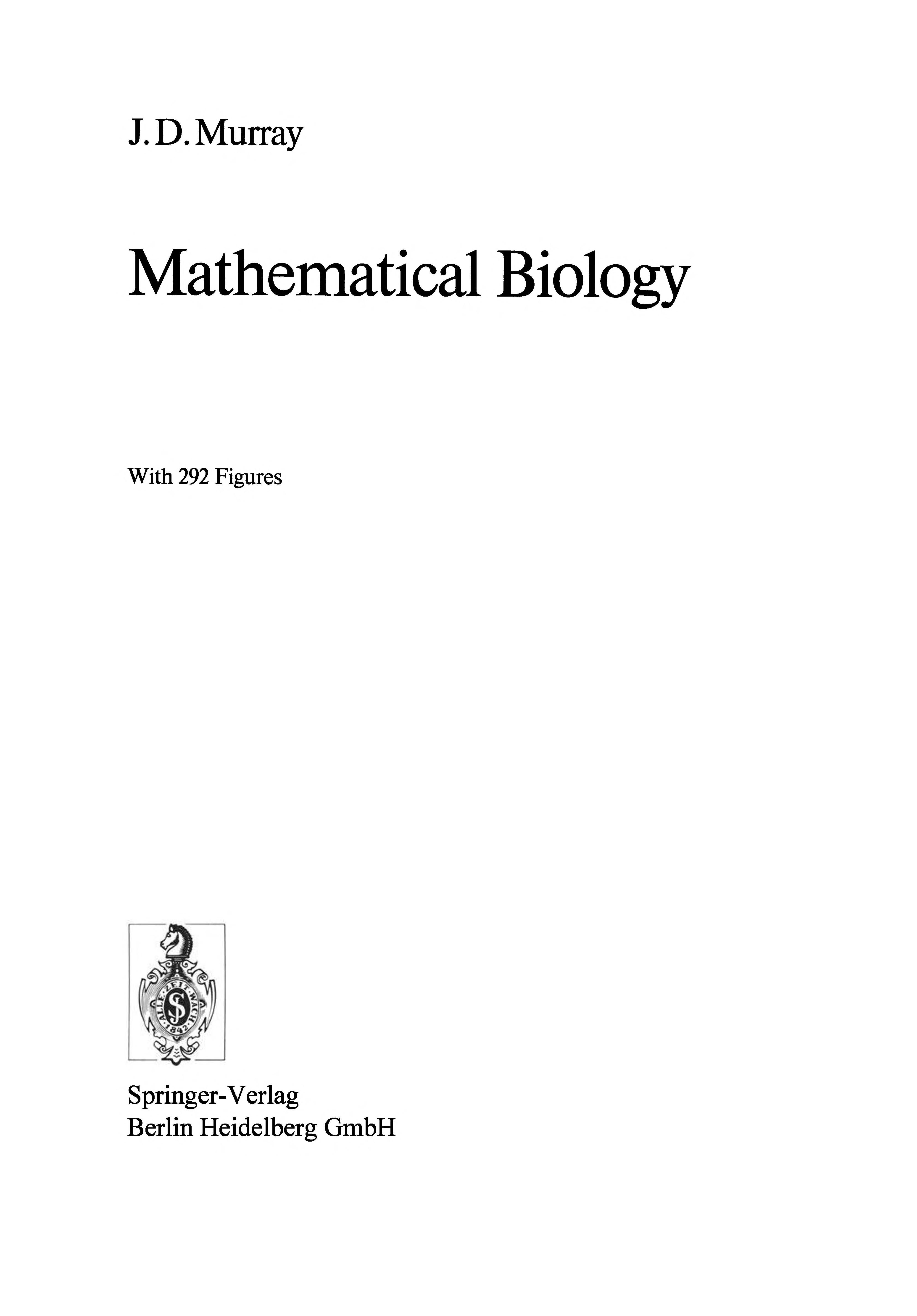 Mathematical Biology cover