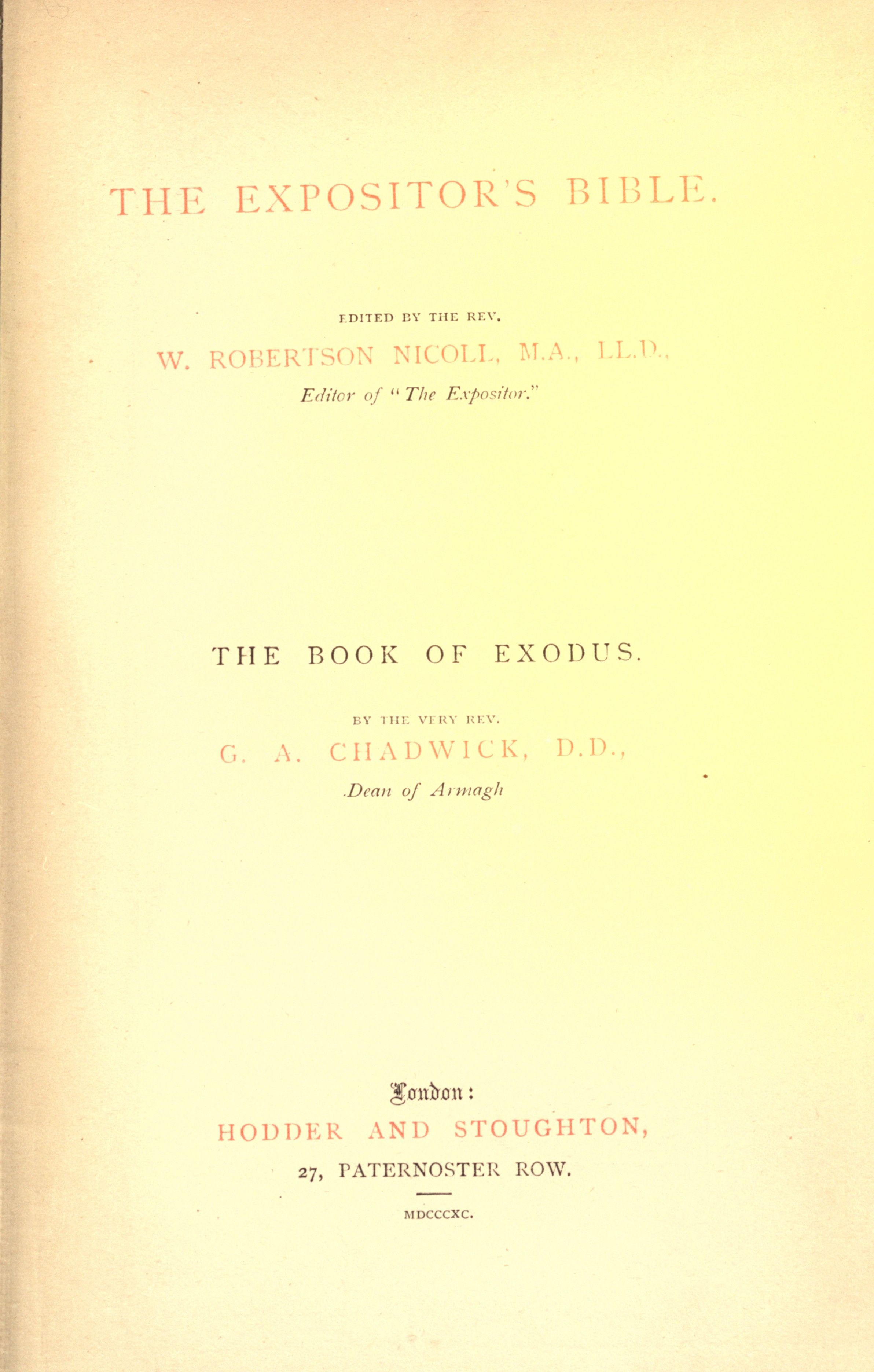 The book of Exodus cover