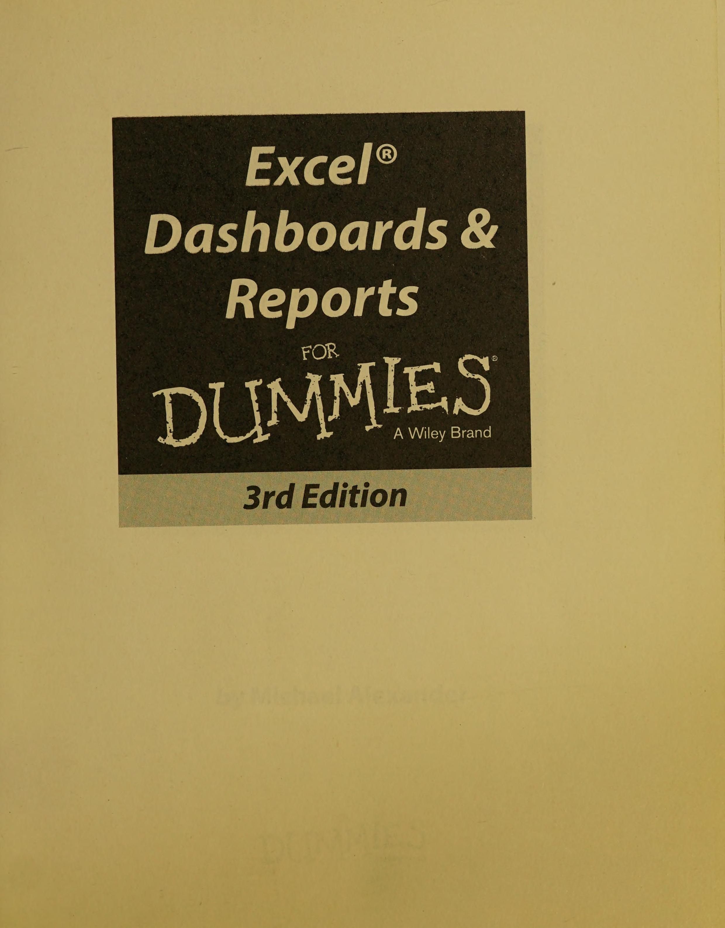 Excel dashboards & reports for dummies cover