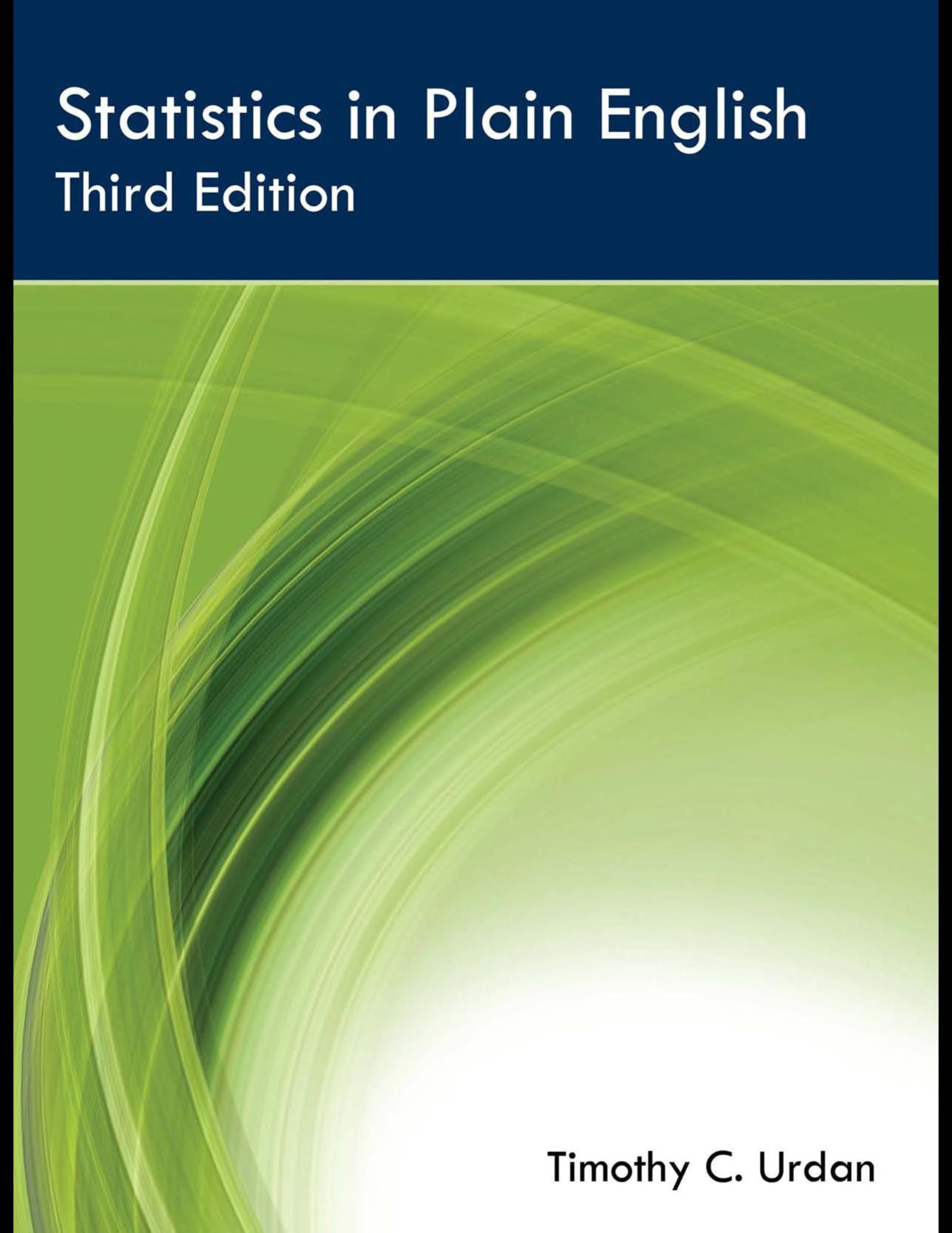 Statistics in plain English cover