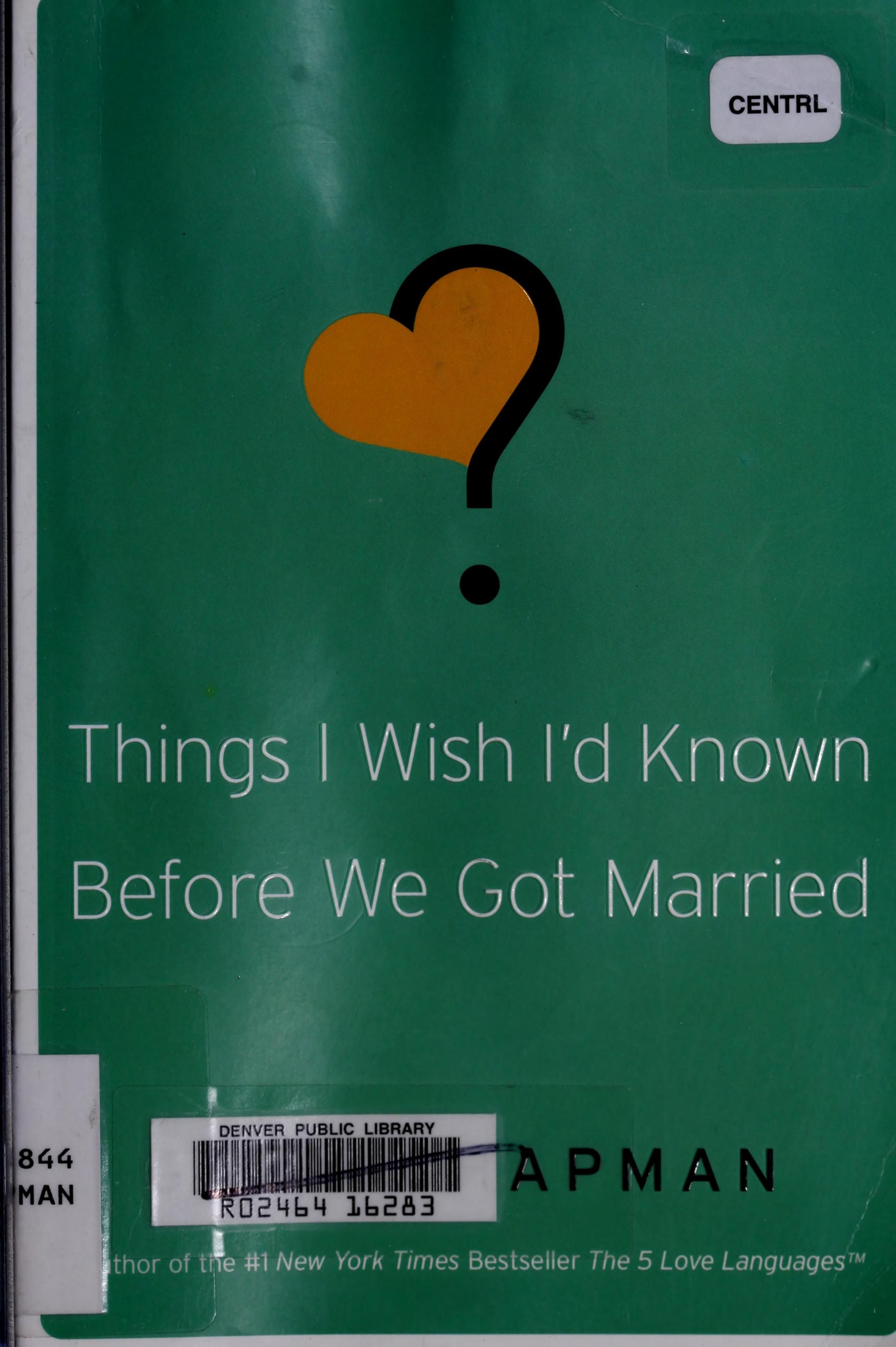 Things I wish I'd known before we got married cover