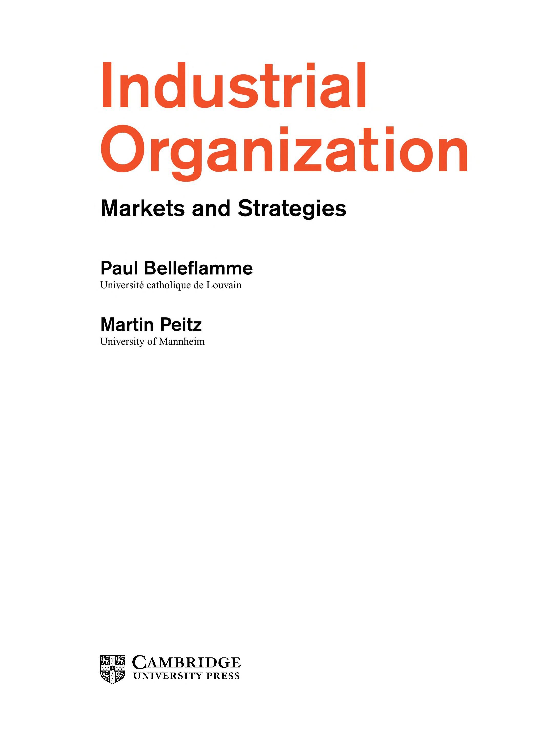 Industrial organization cover