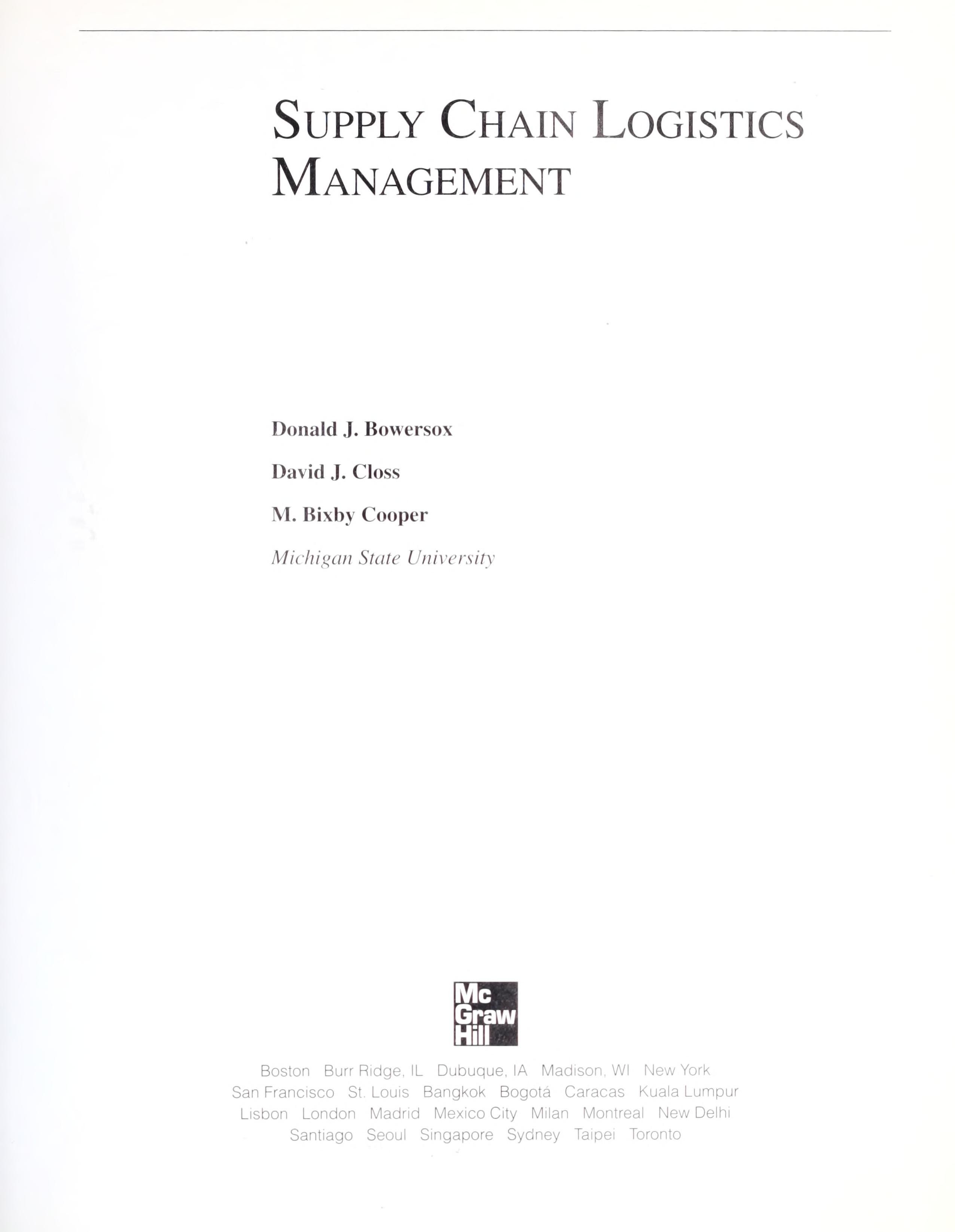 Supply chain logistics management 封面