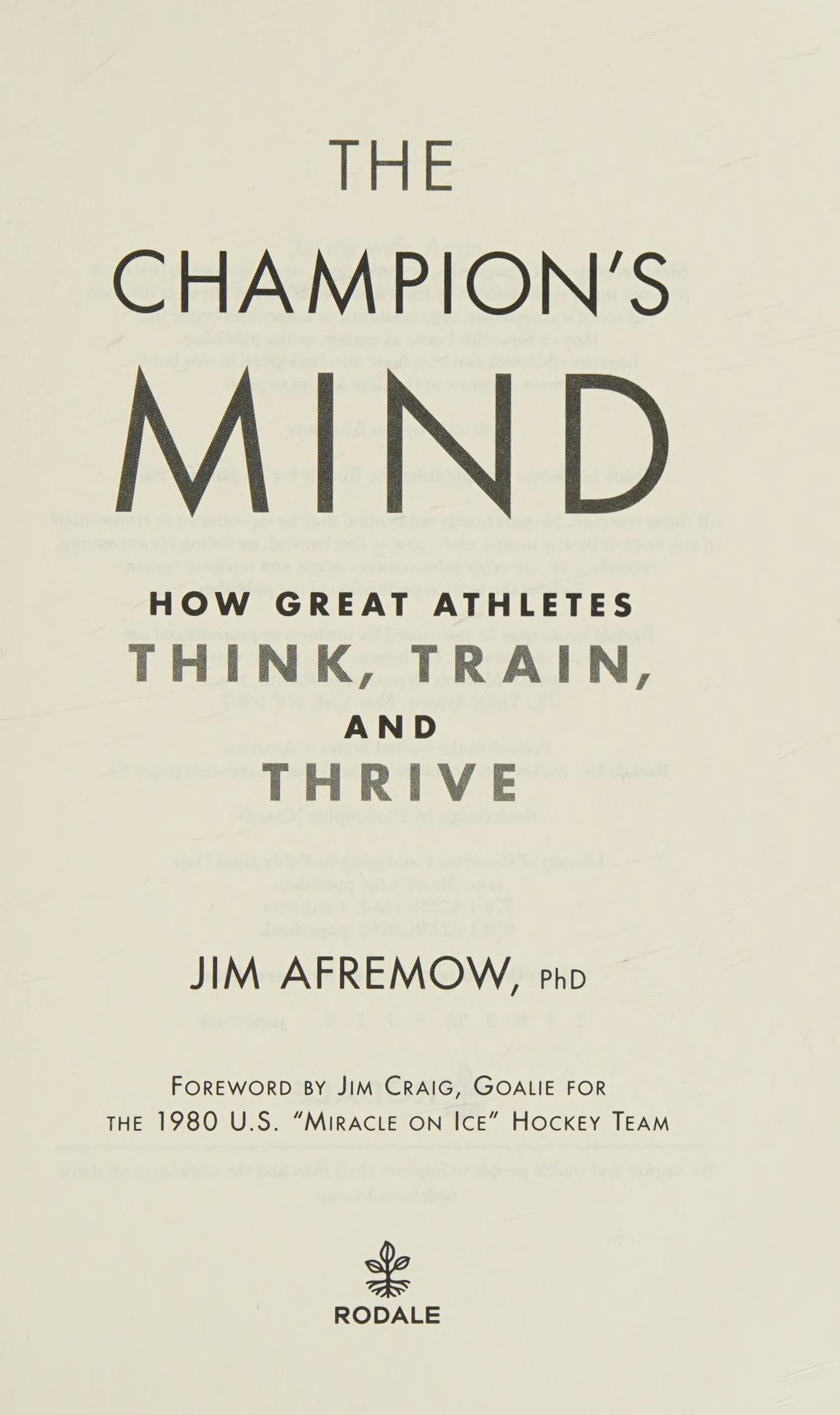 The Champion's Mind cover