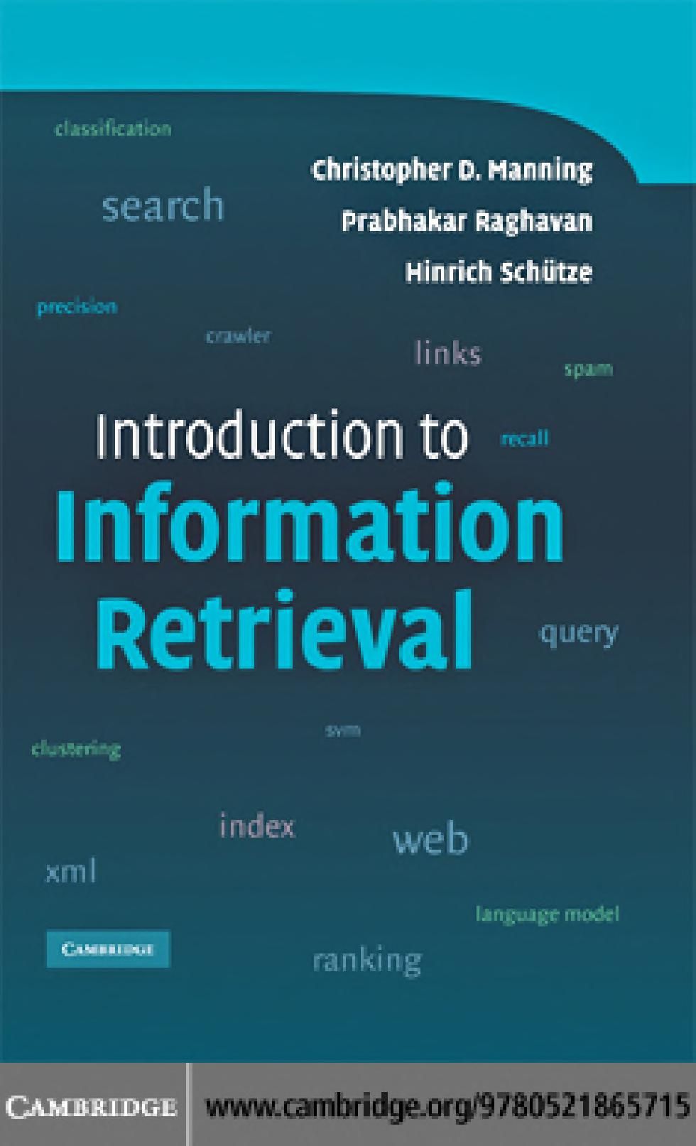 Introduction to information retrieval cover