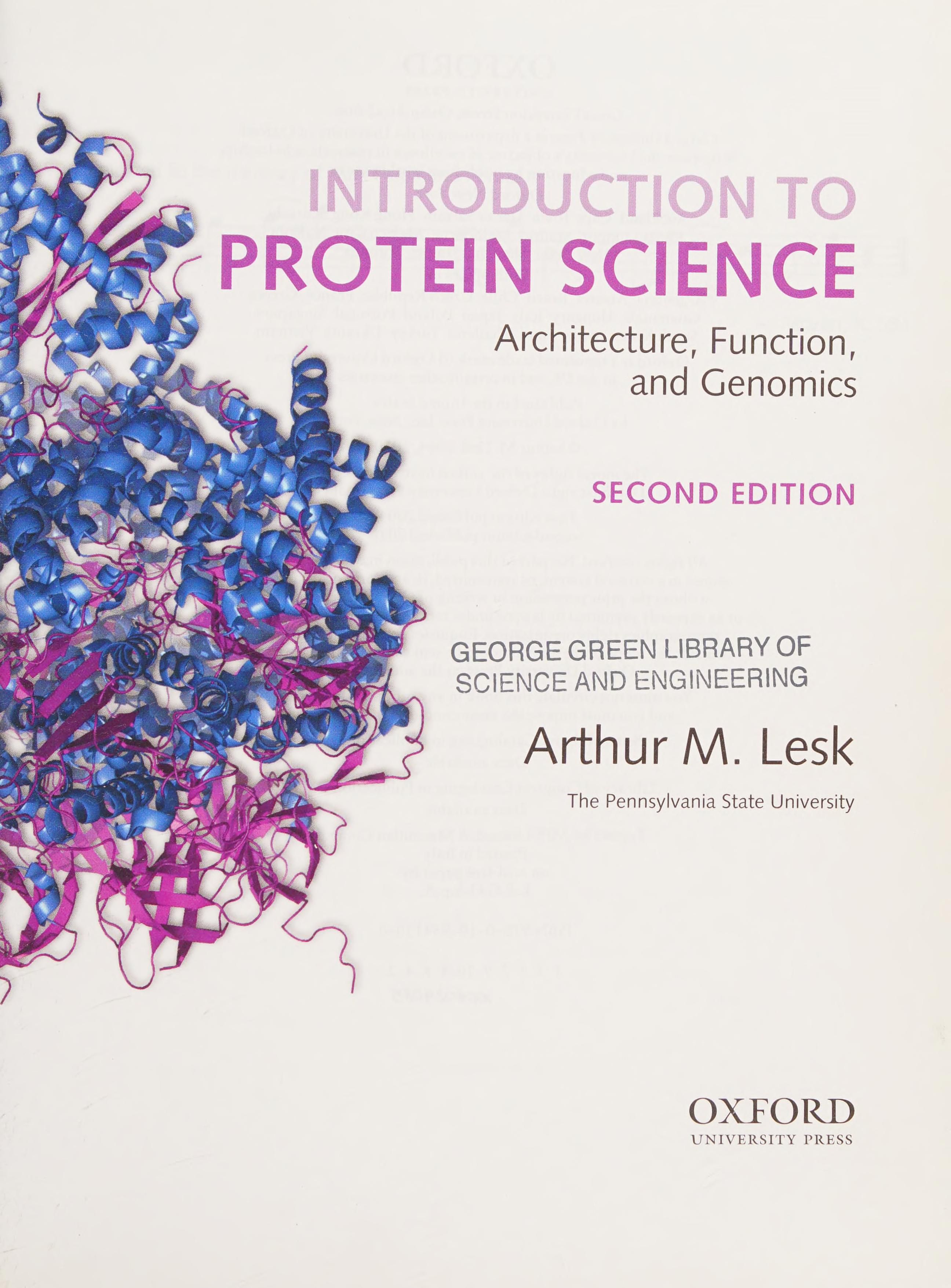 Introduction to protein science cover
