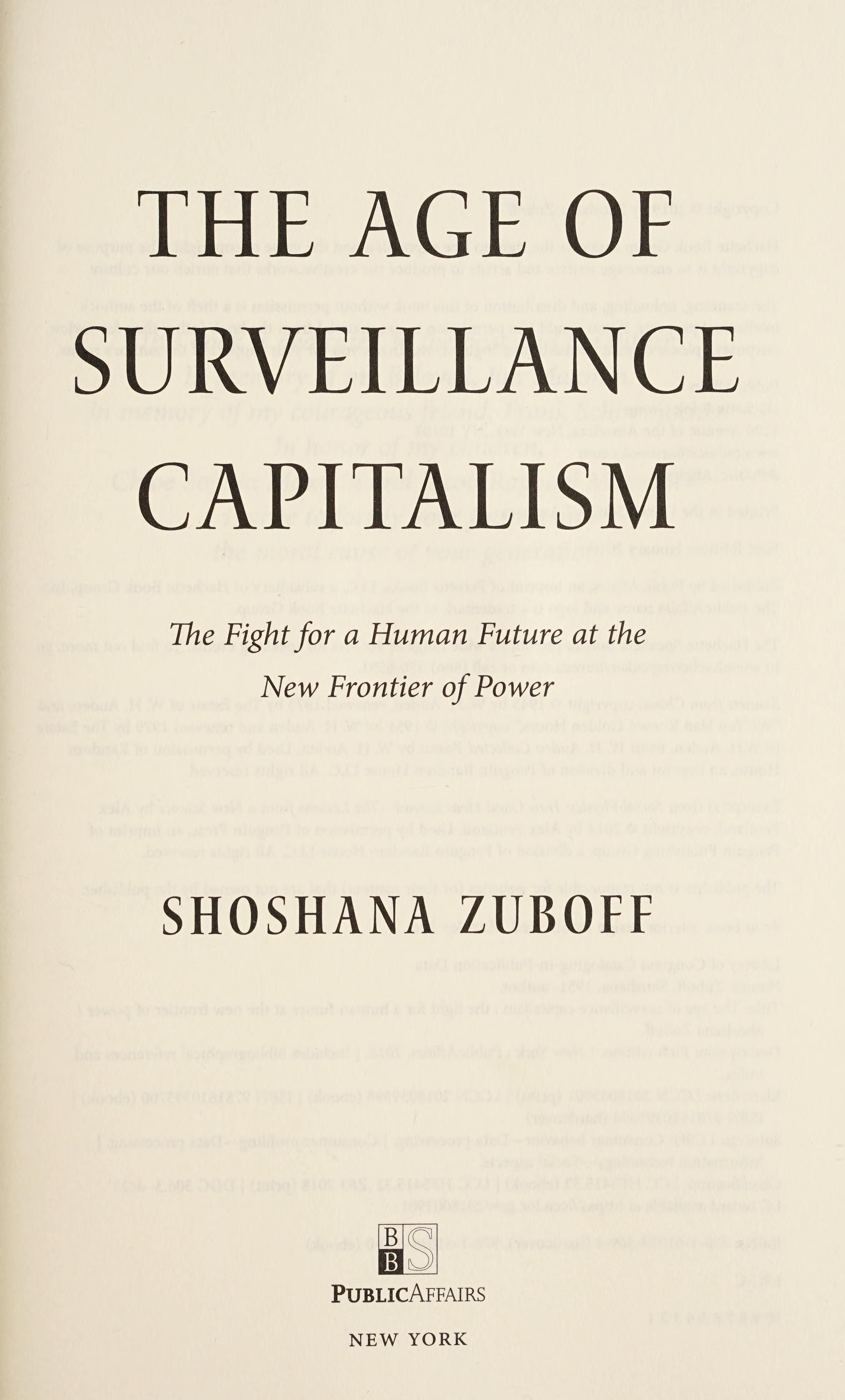 The Age of Surveillance Capitalism cover