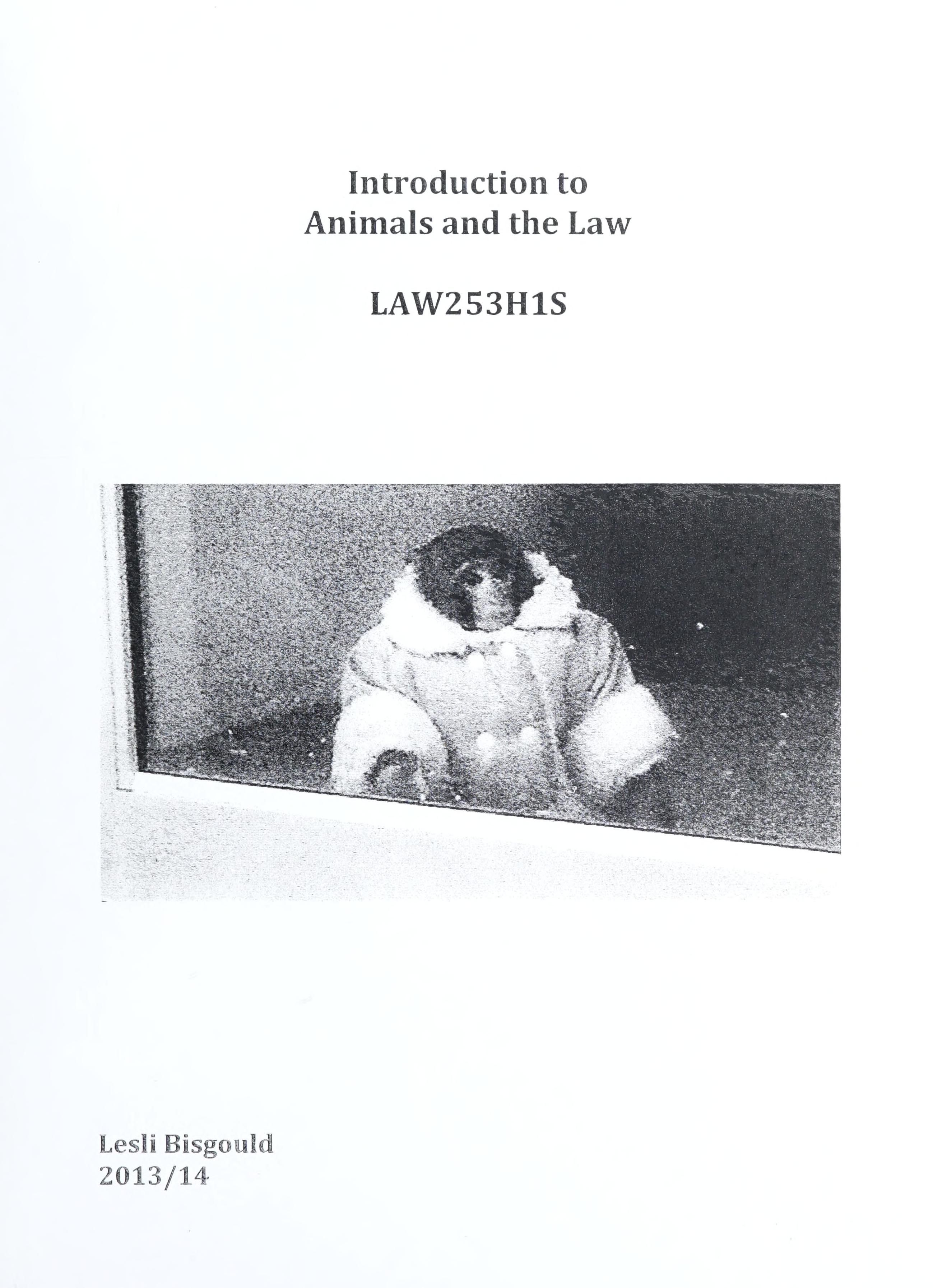 Introduction to animals and the law 封面