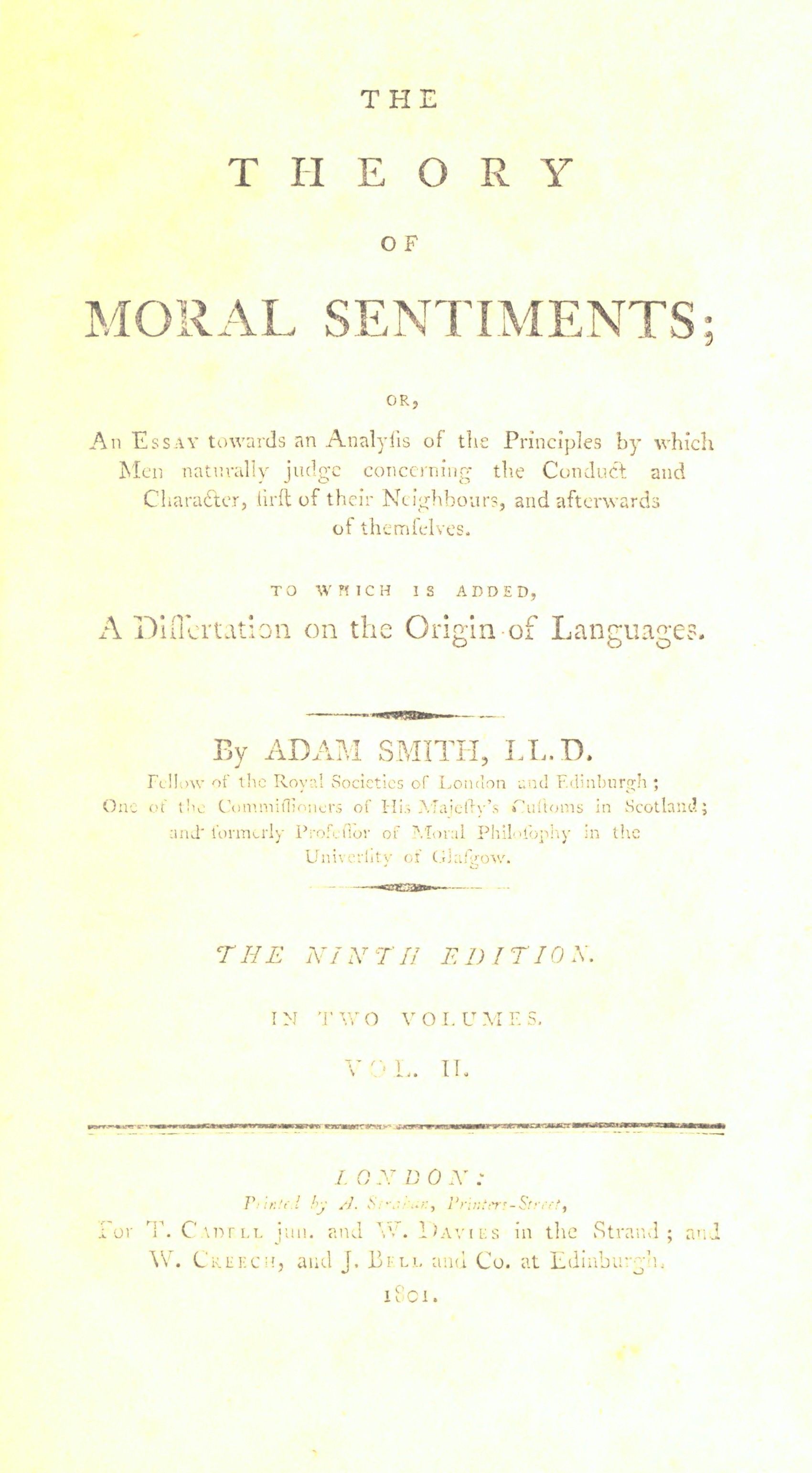 The theory of moral sentiments cover
