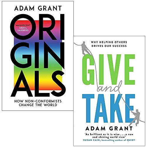 Originals How Non-conformists Change the World & Give and Take Why Helping Others Drives Our Success By Adam Grant 2 Books Collection Set cover
