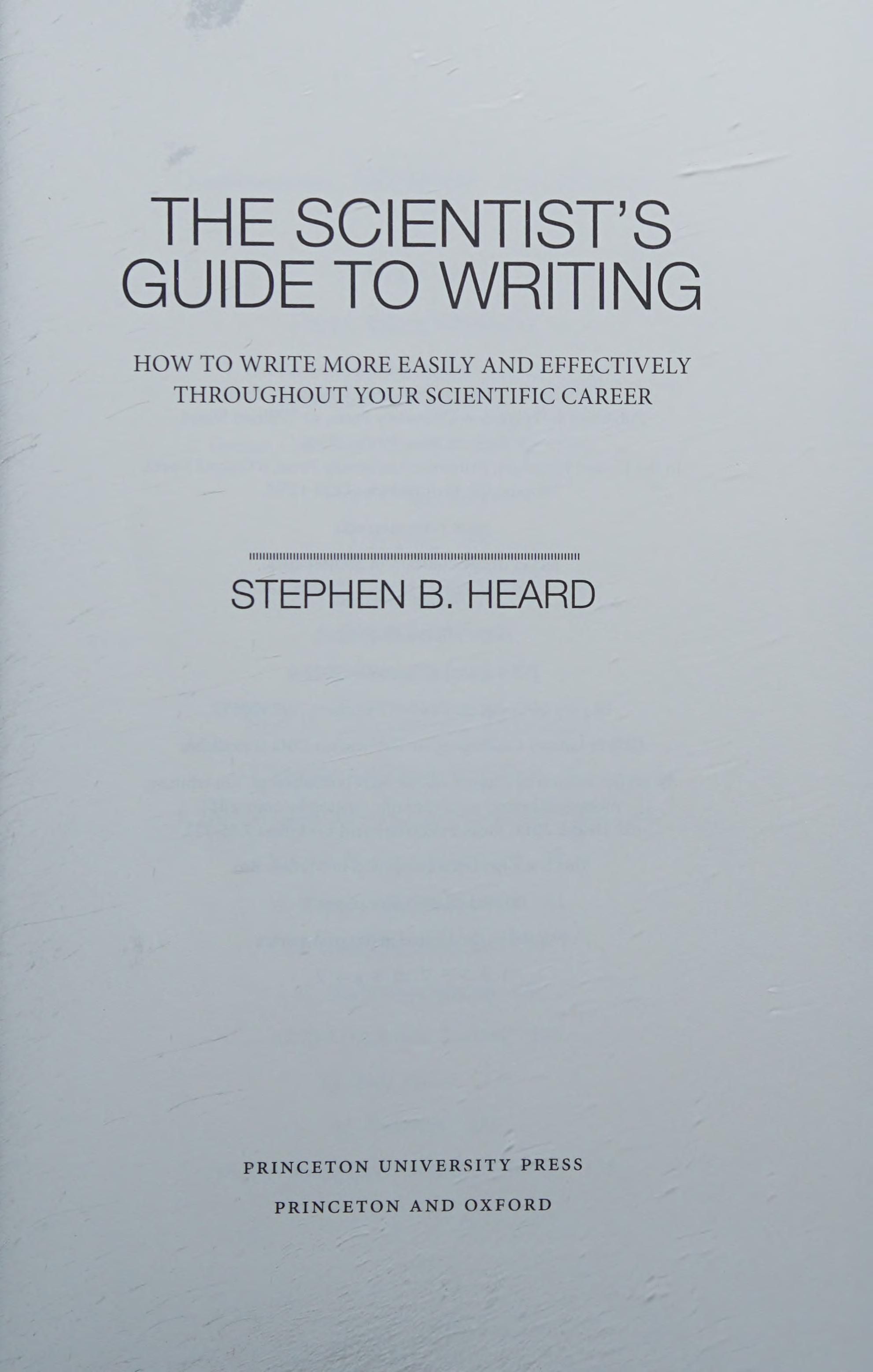 The scientist's guide to writing cover