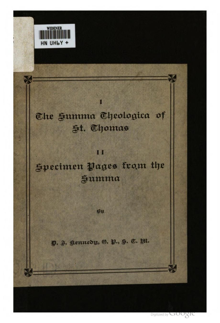 Summa Theologica cover