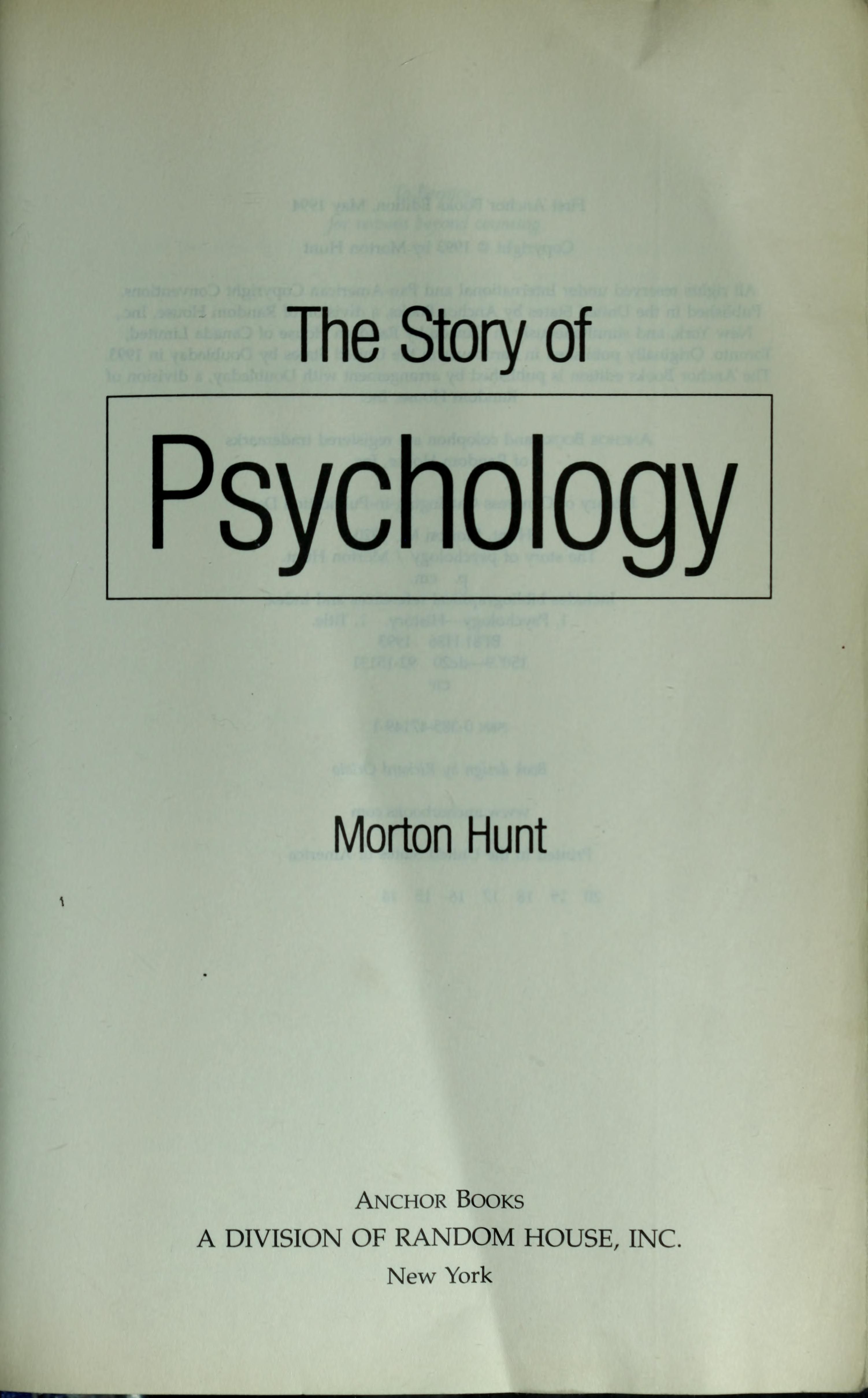 The story of psychology cover