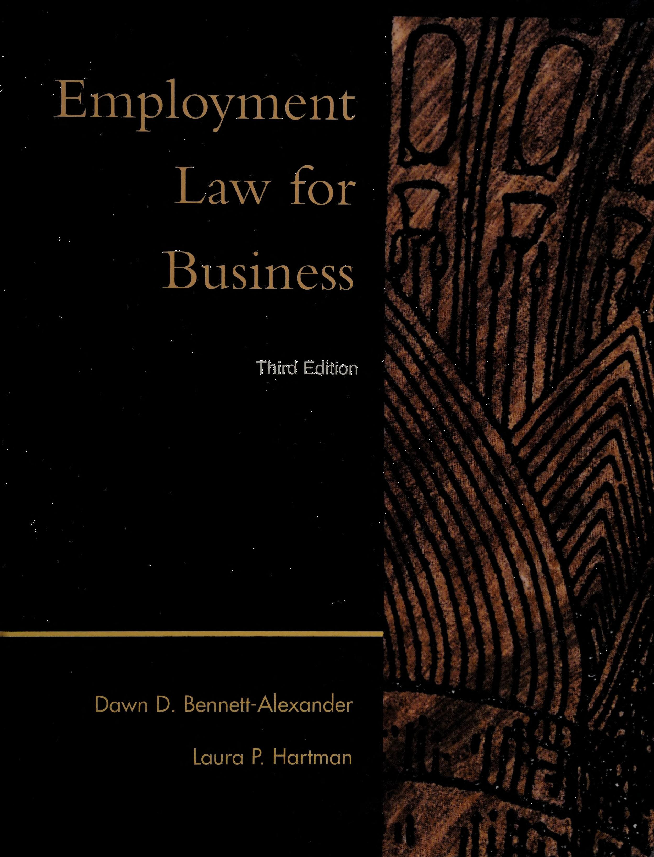 EMPLOYMENT LAW FOR BUSINESS cover