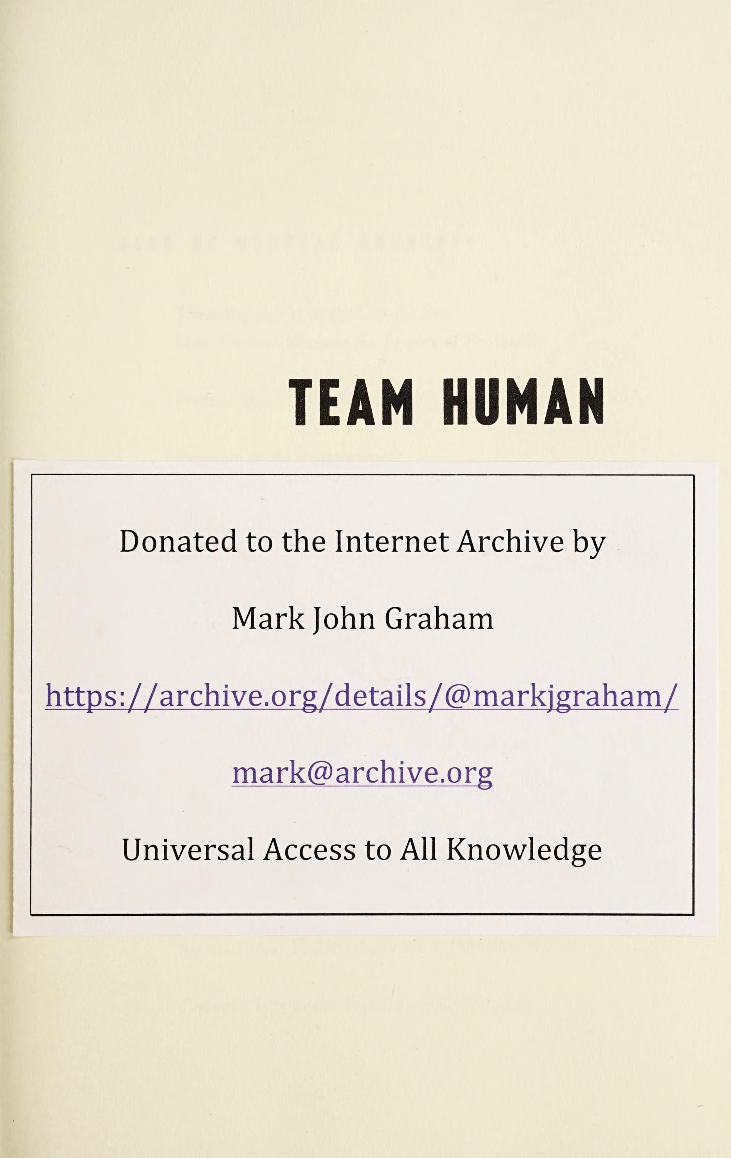 Team human cover