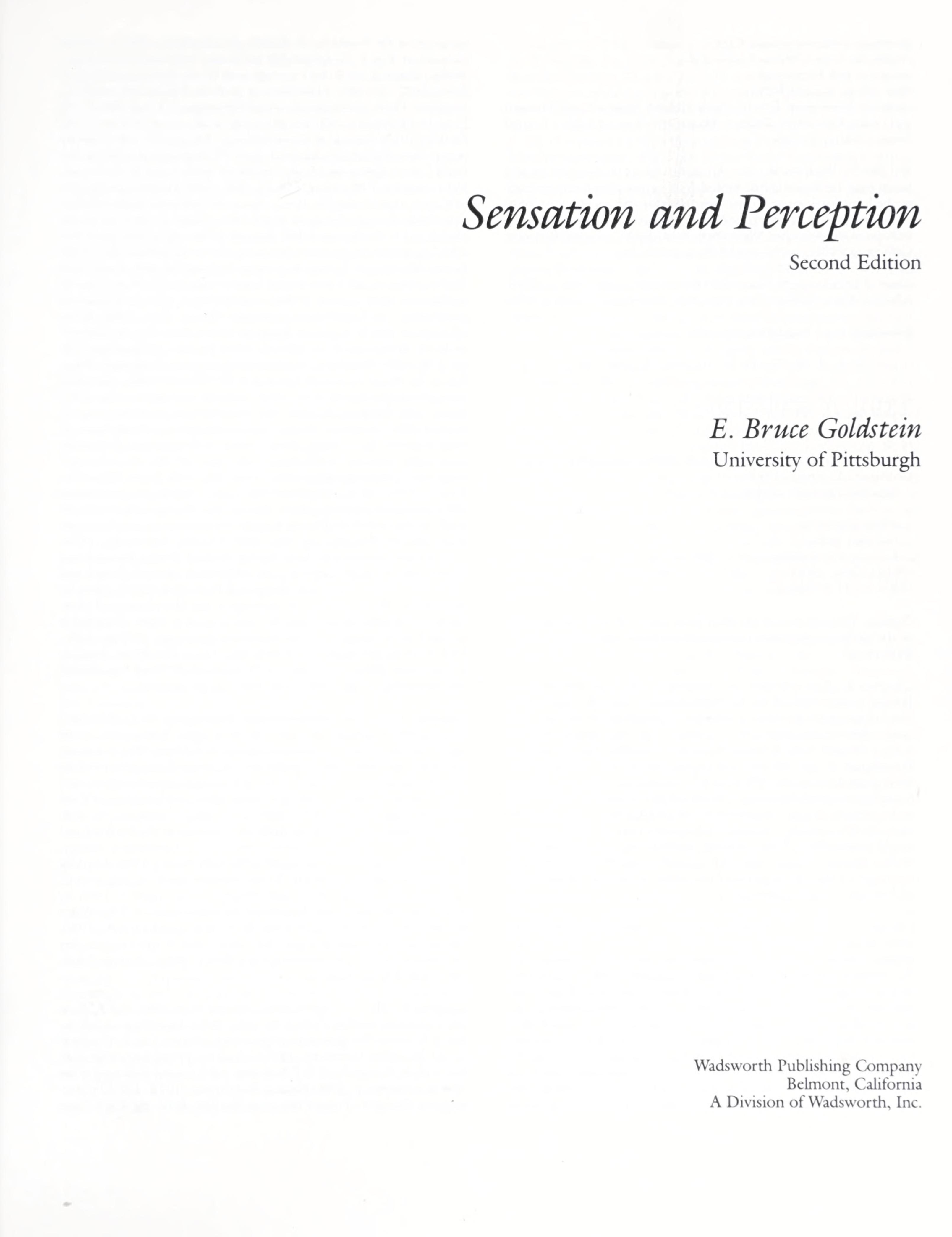 Sensation and perception cover
