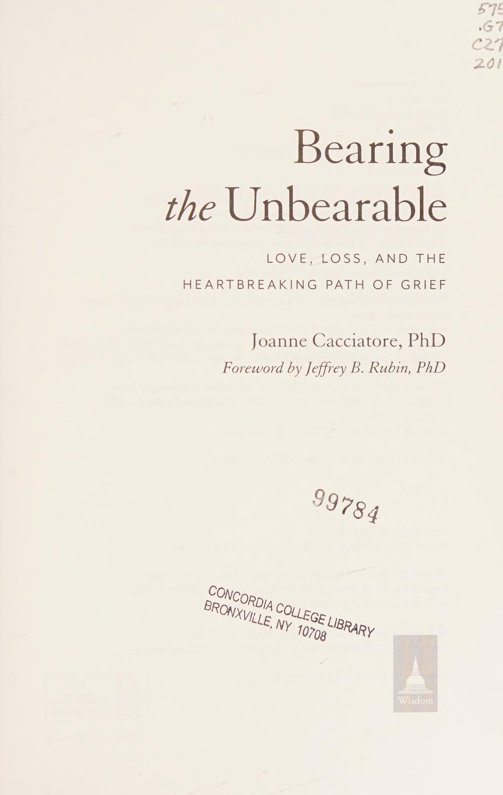 Bearing the unbearable cover