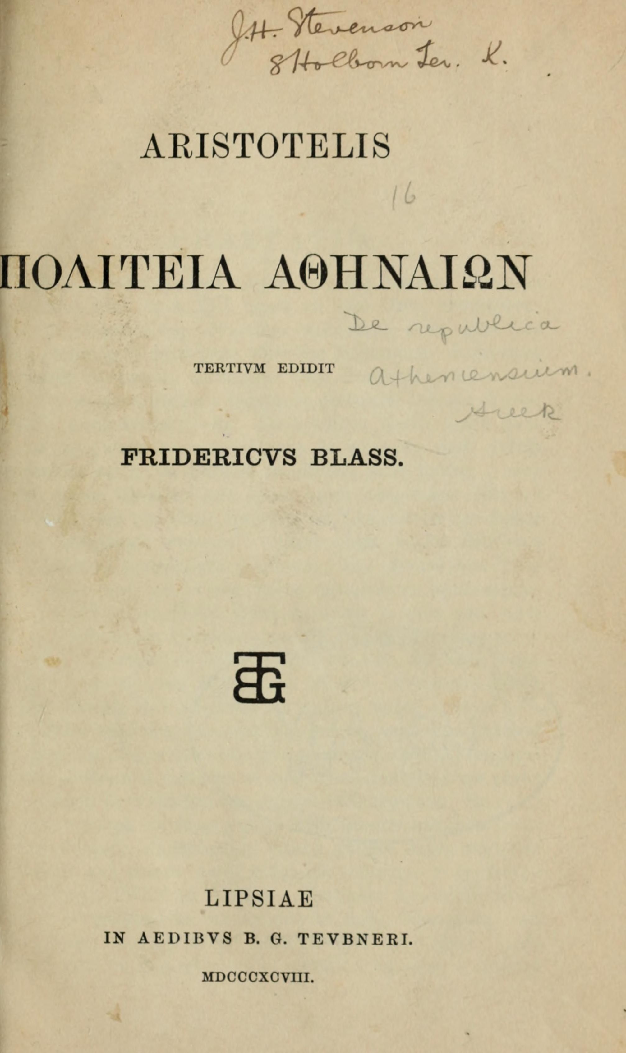 Constitution d'Athènes cover