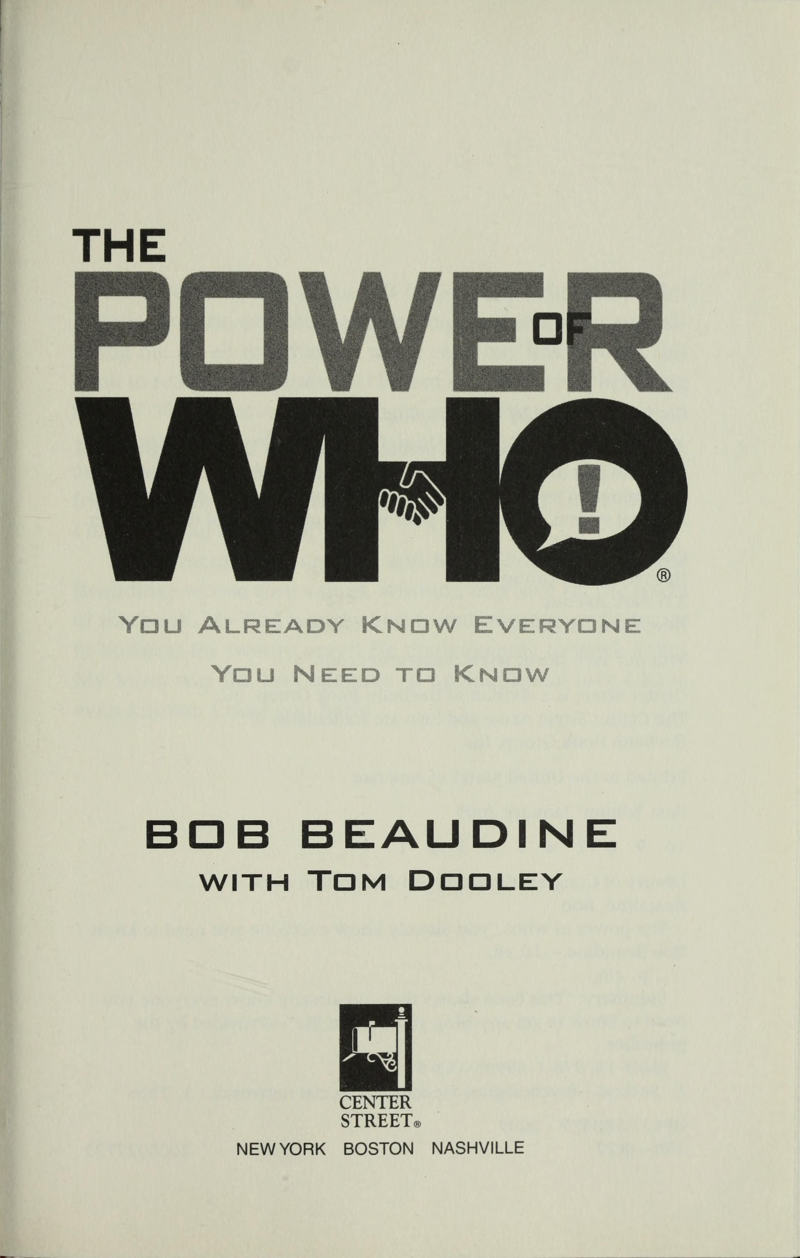 The power of who cover