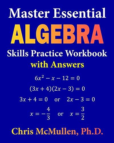 Master Essential Algebra Skills Practice Workbook with Answers cover