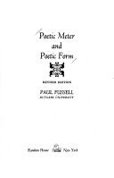Poetic meter and poetic form cover