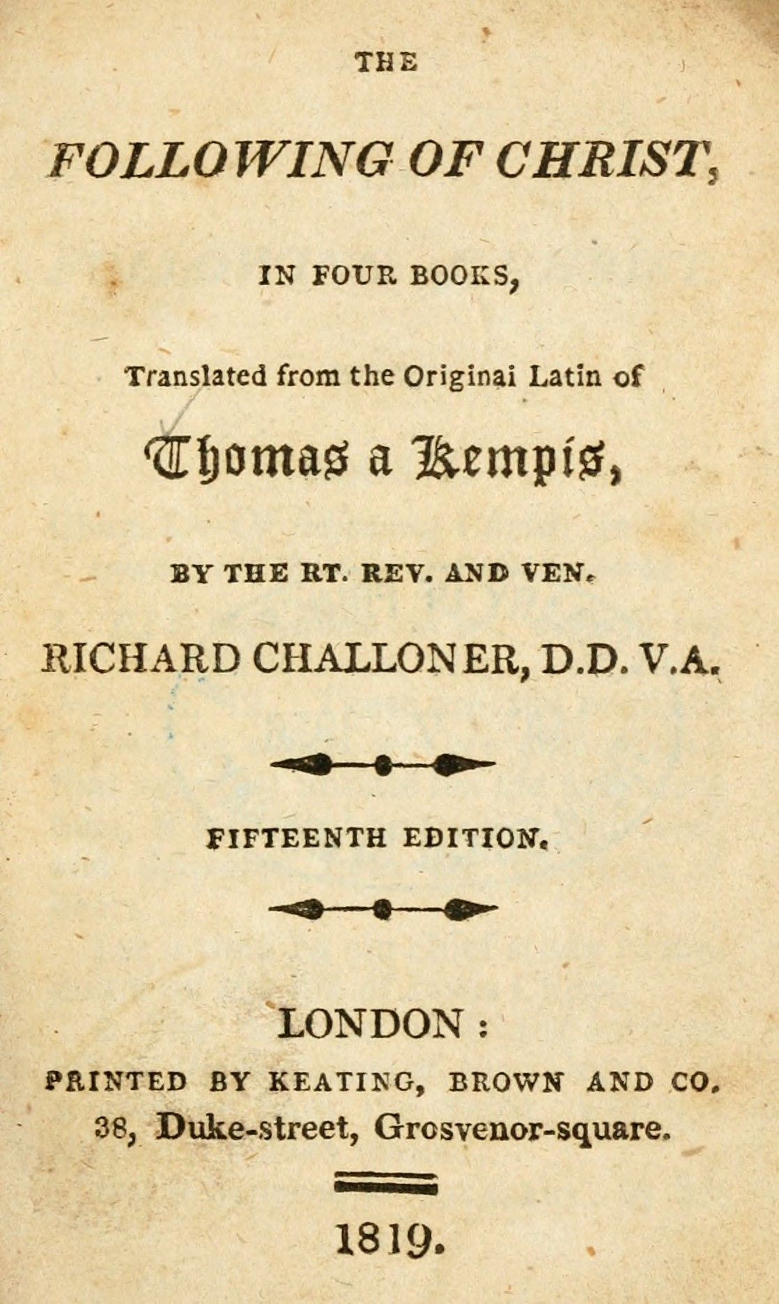 Imitation of Christ cover