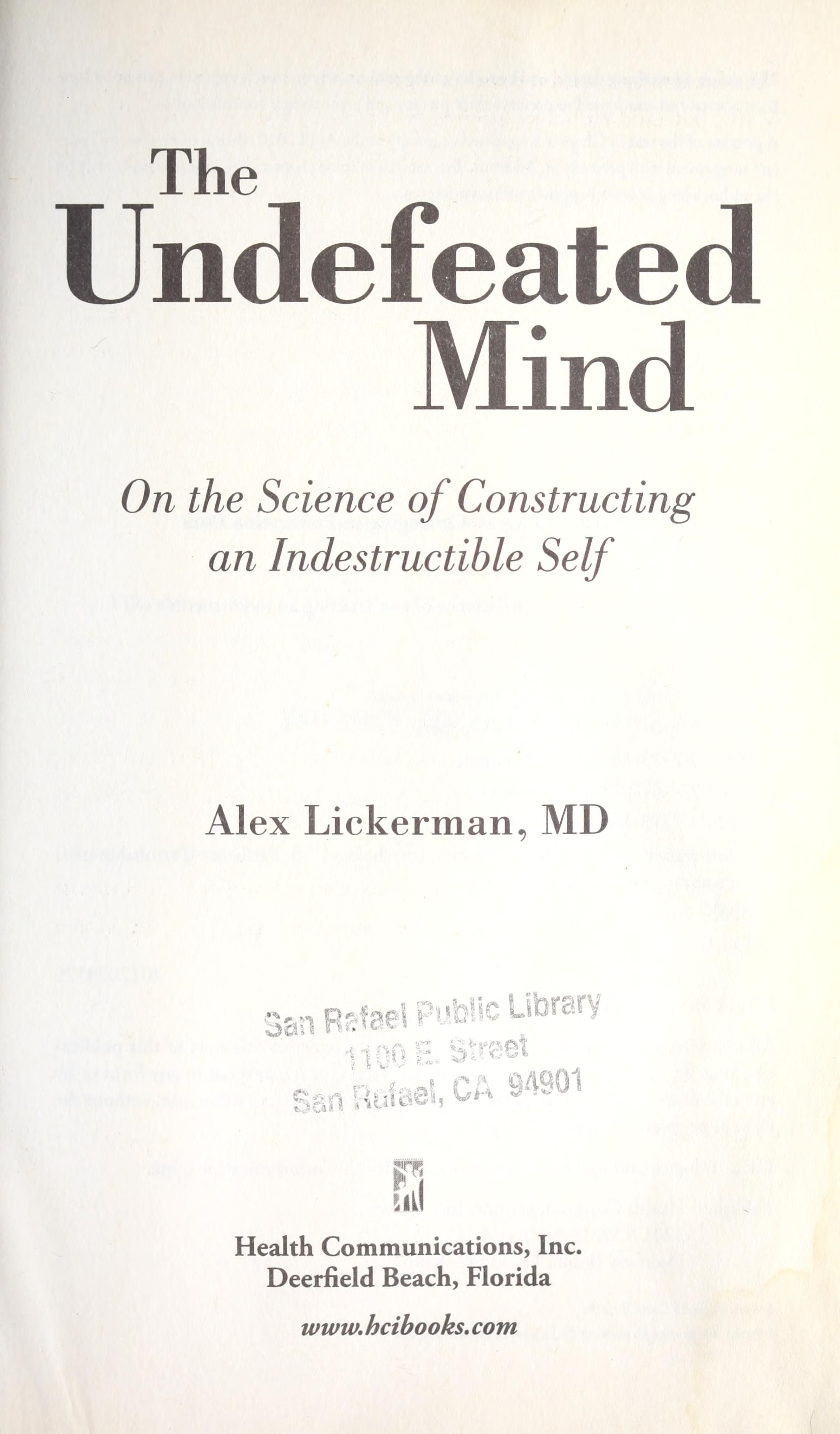 The undefeated mind cover
