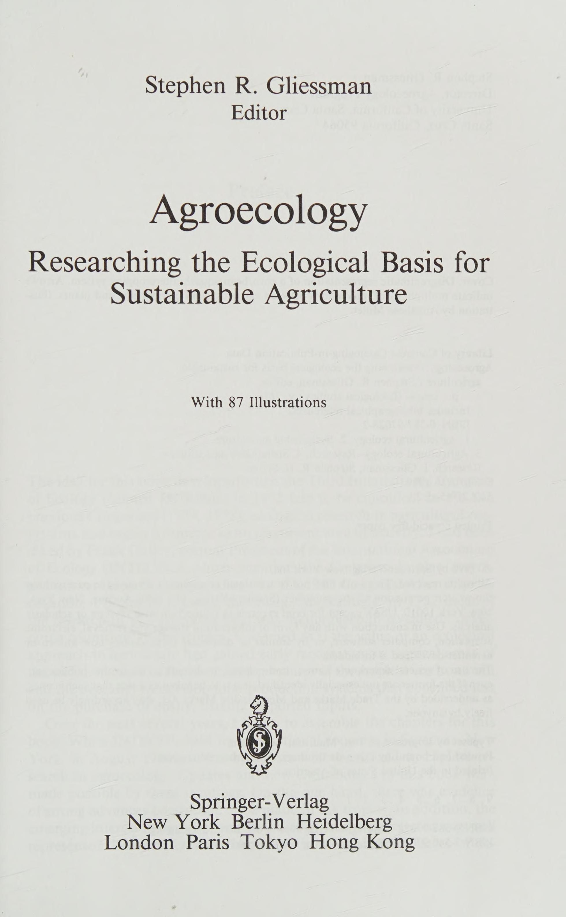 Agroecology 封面