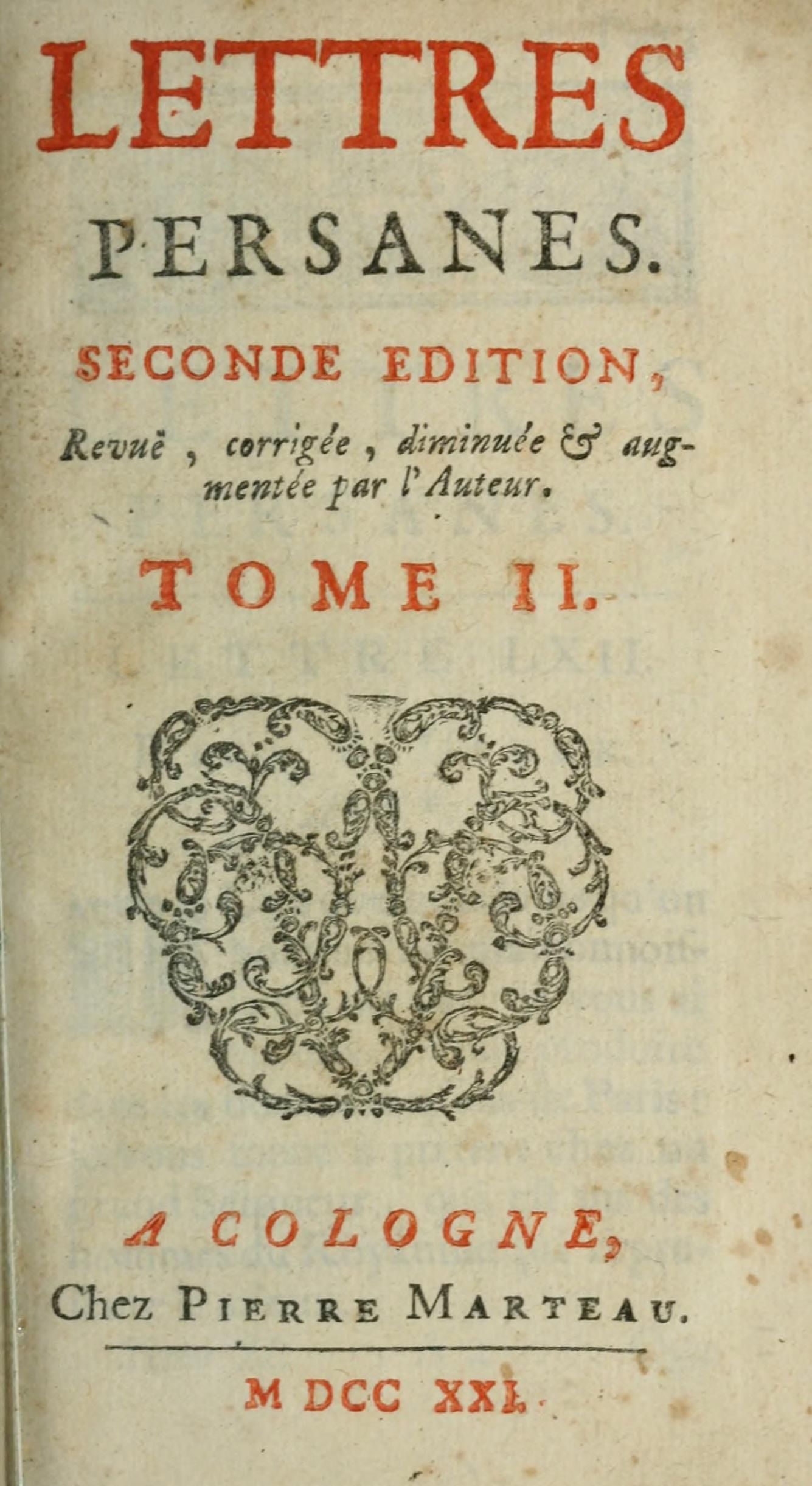 Lettres persanes cover