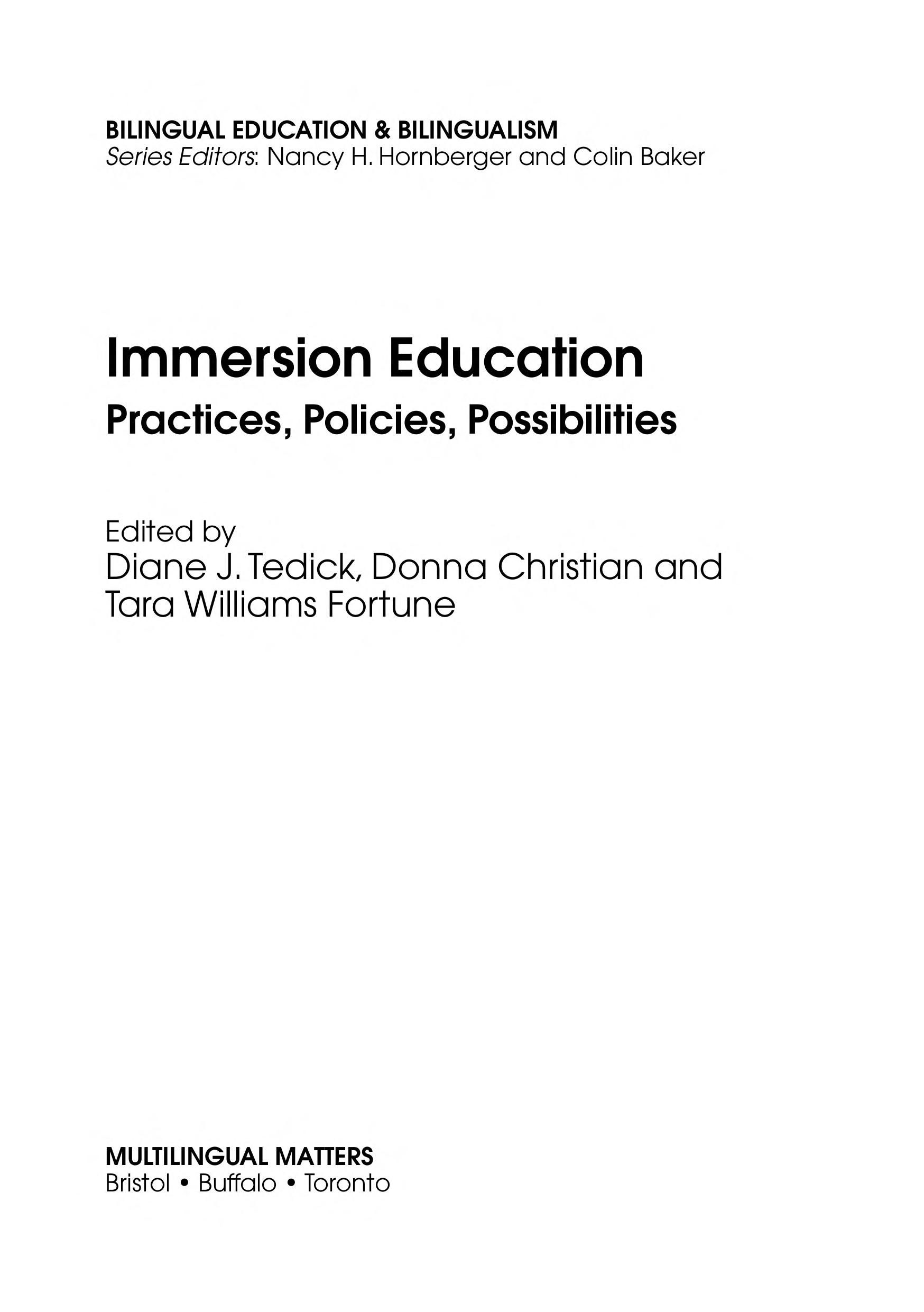 Immersion education cover