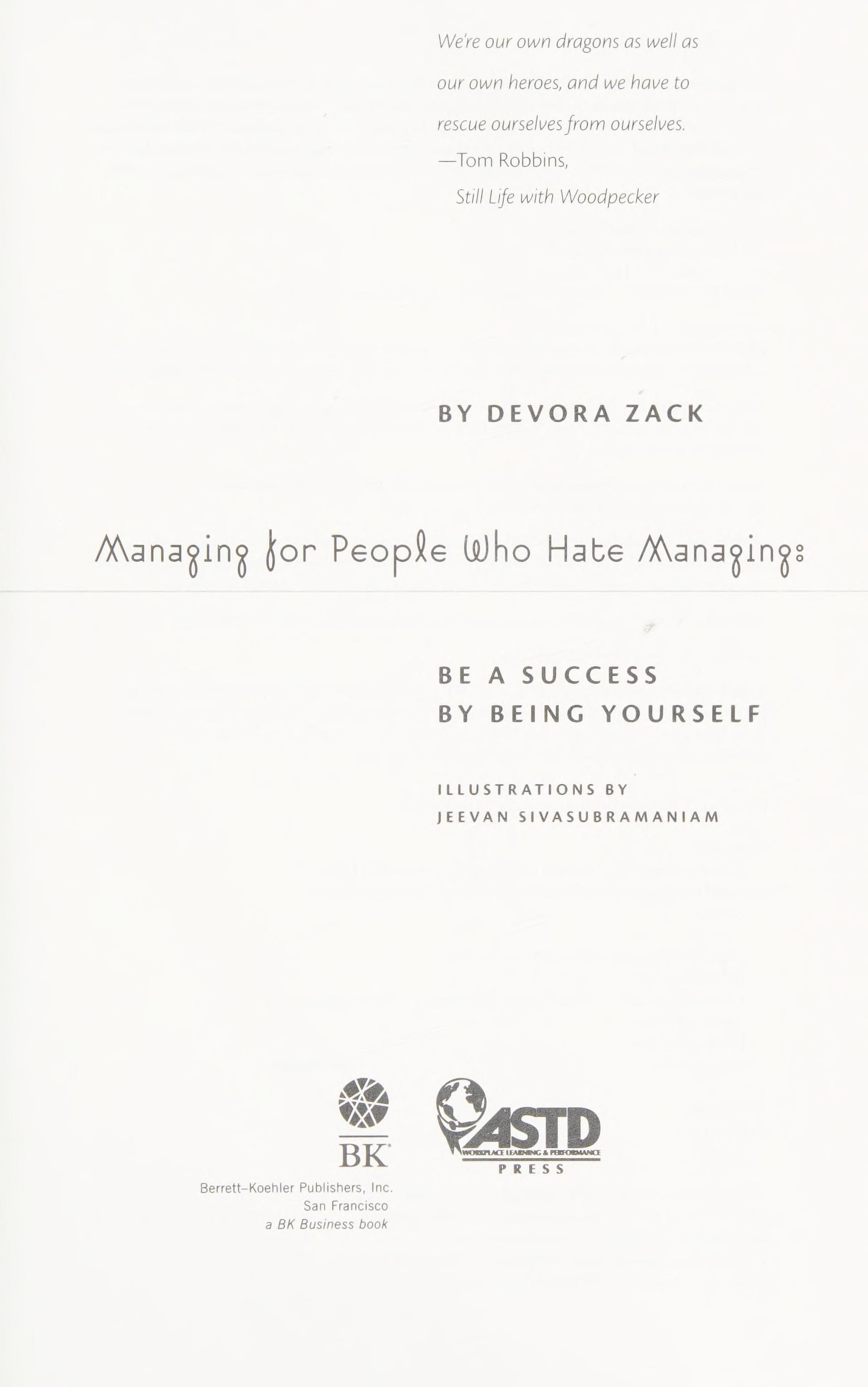 Managing for people who hate managing cover