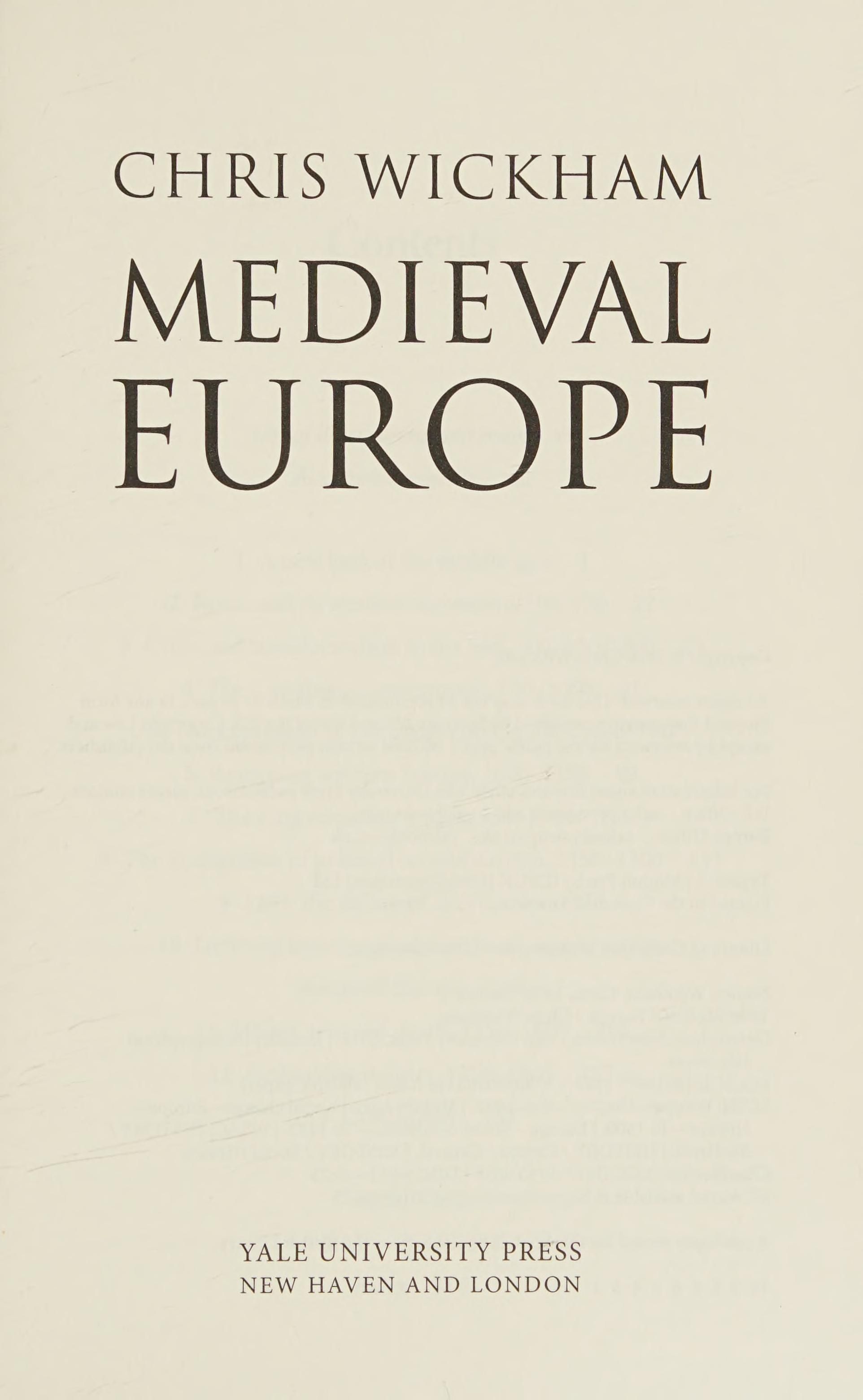 Medieval Europe cover