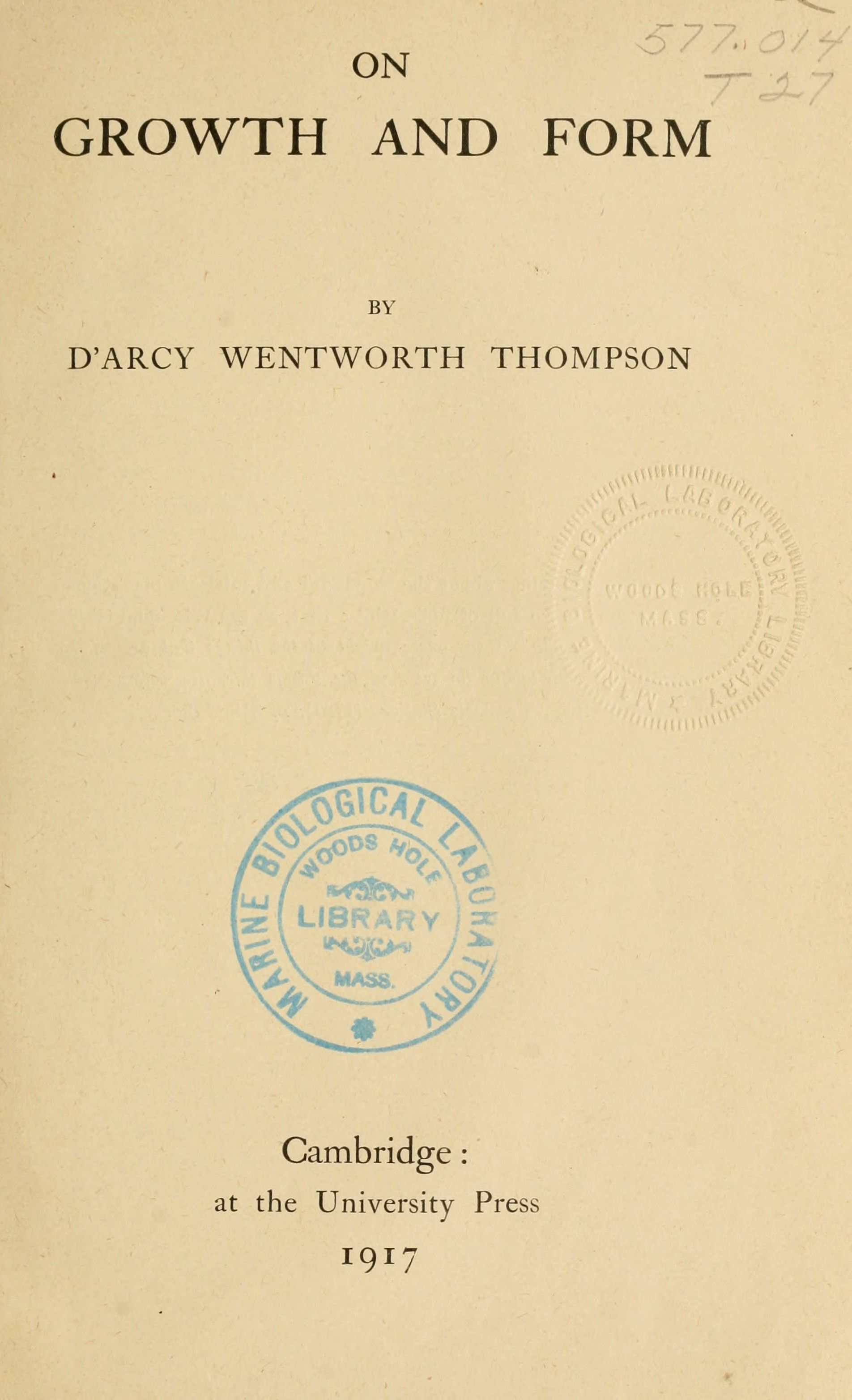 On growth and form cover