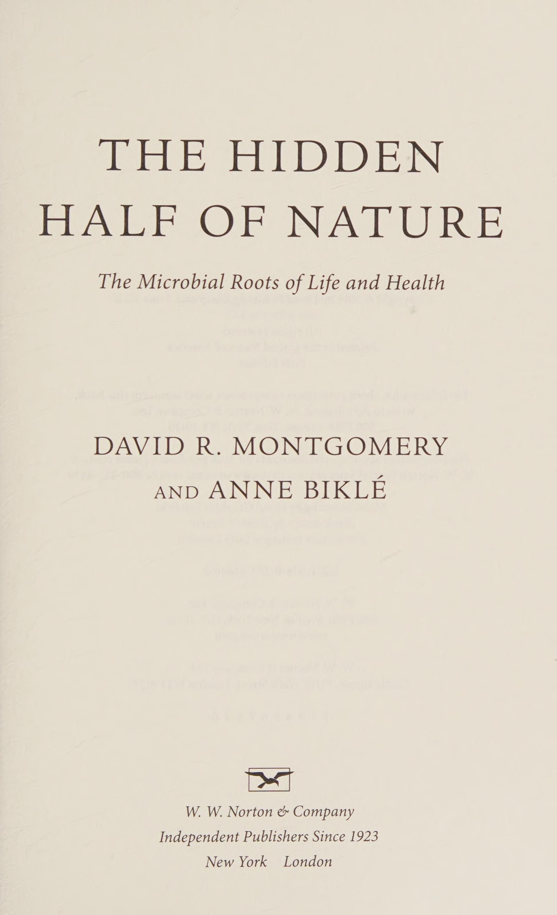 The hidden half of nature cover
