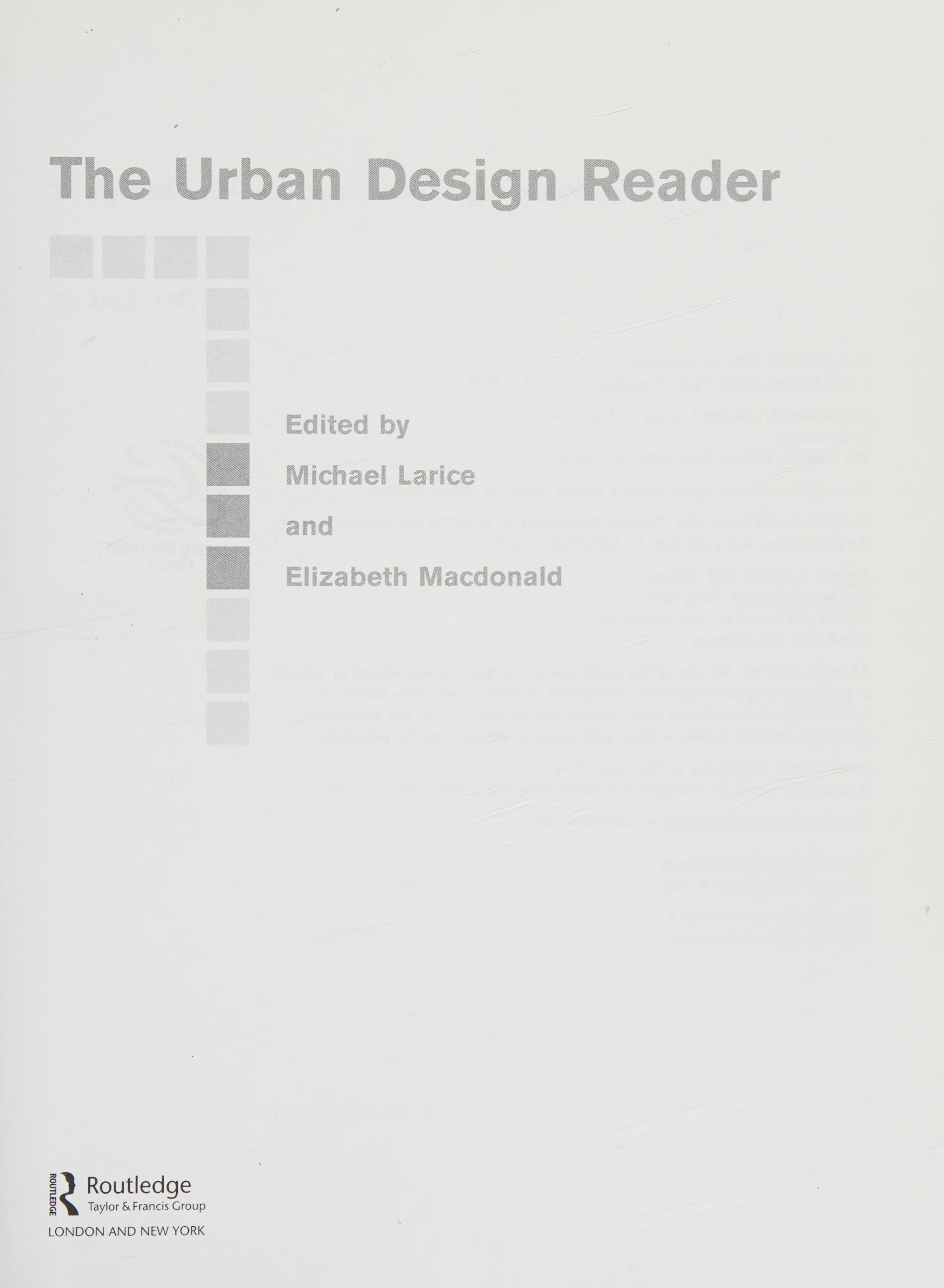 The urban design reader cover