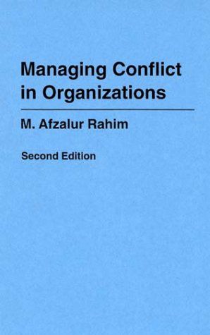 Managing conflict in organizations cover