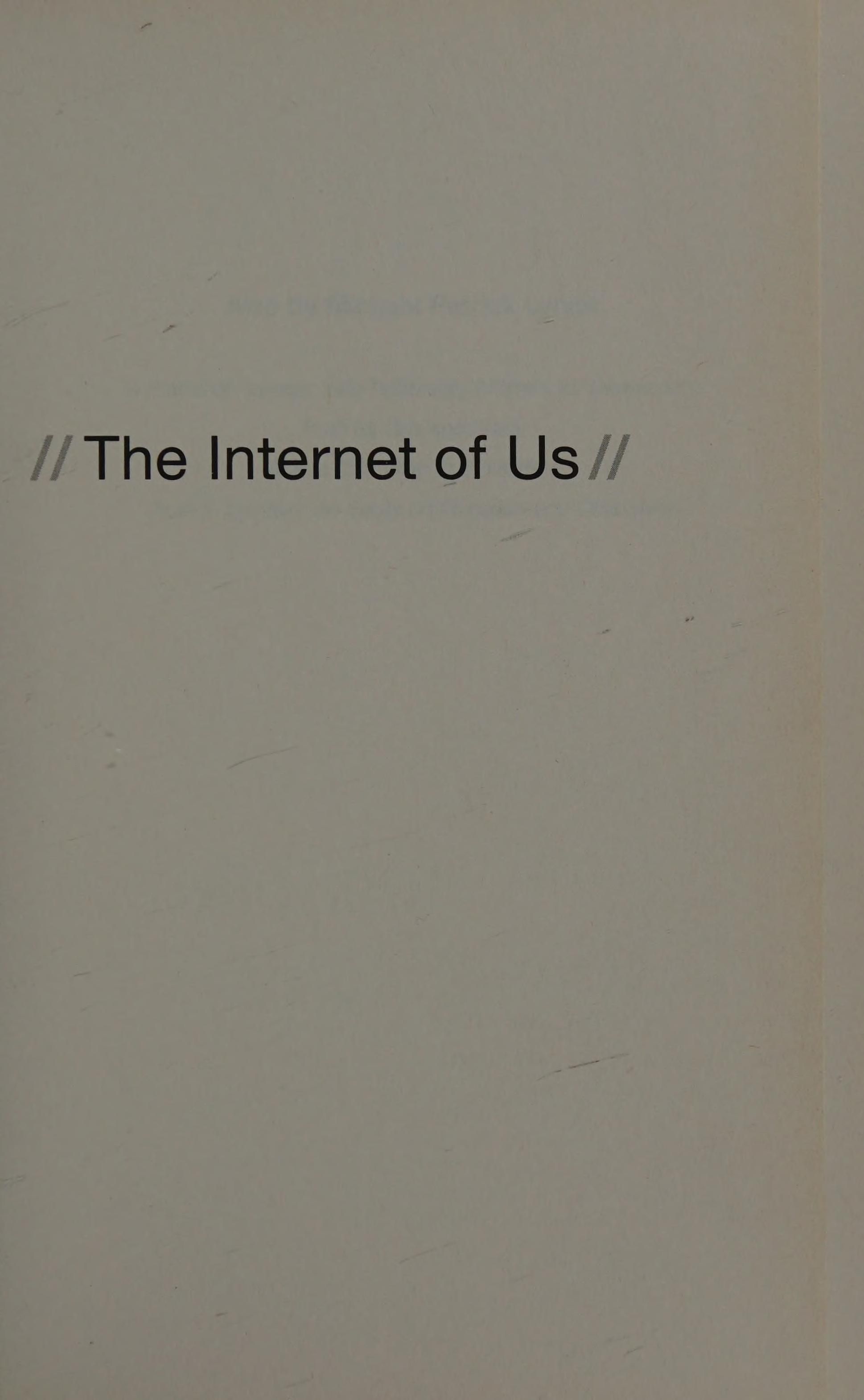 The internet of us cover