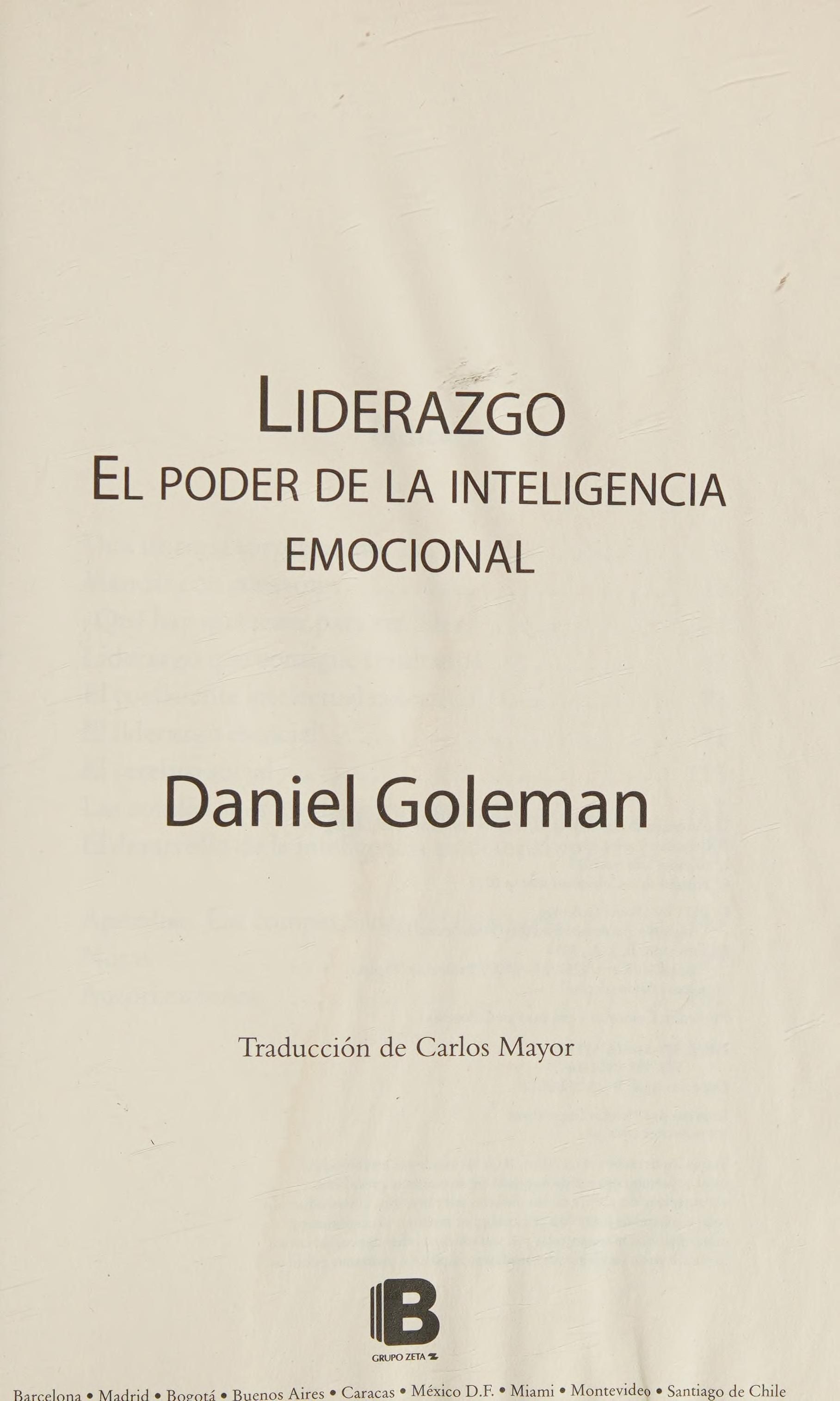 LIDERAZGO. EL PODER DE LA INTELIGENCIA EMOCIONAL cover