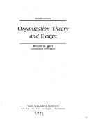 Organization theory and design cover