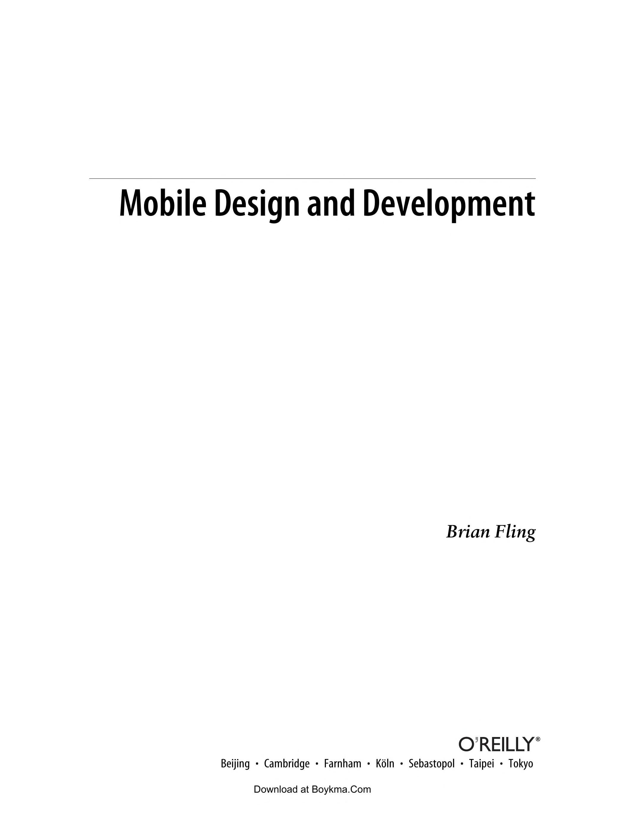Mobile design and development cover