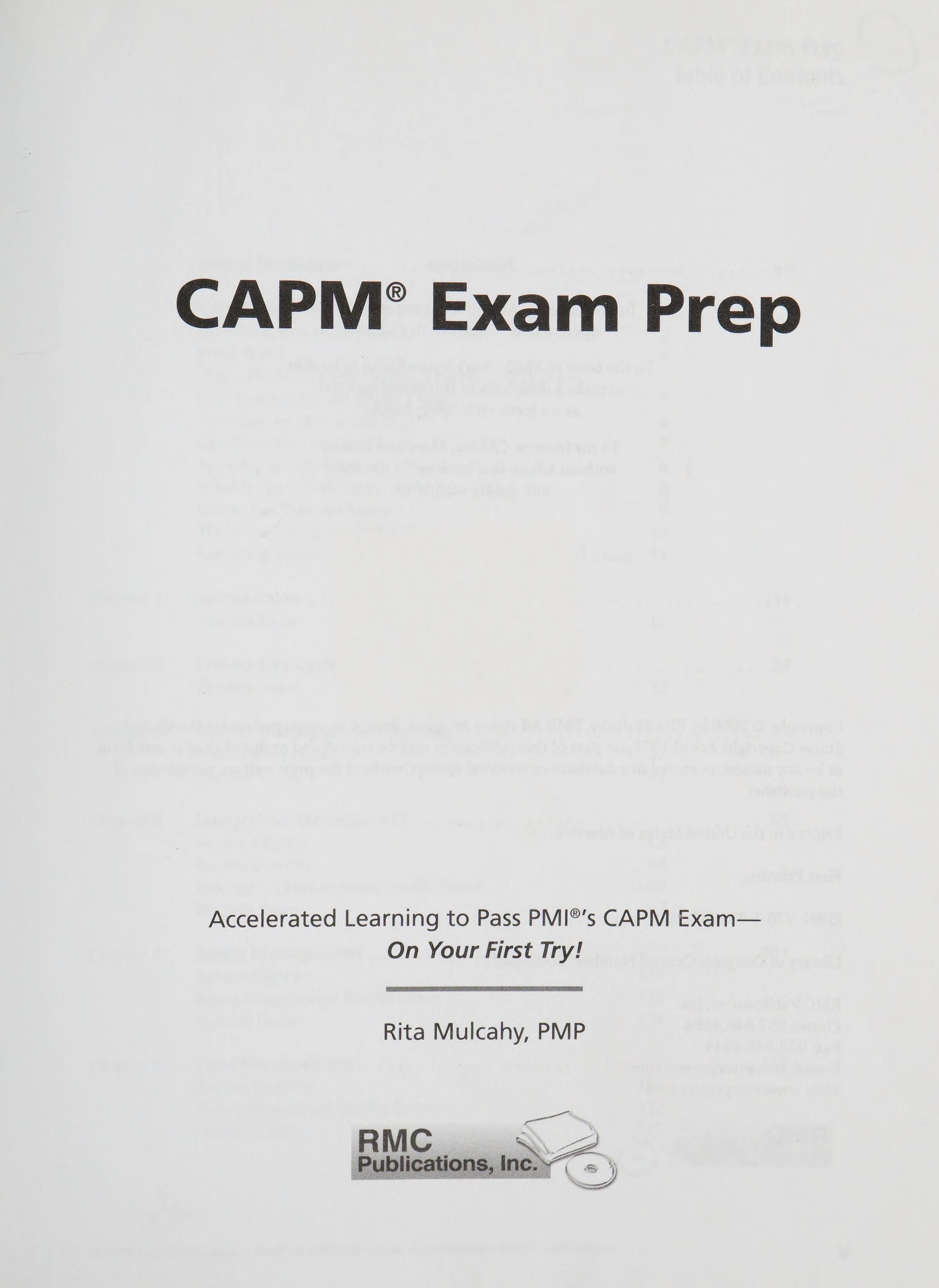 CAPM exam prep cover