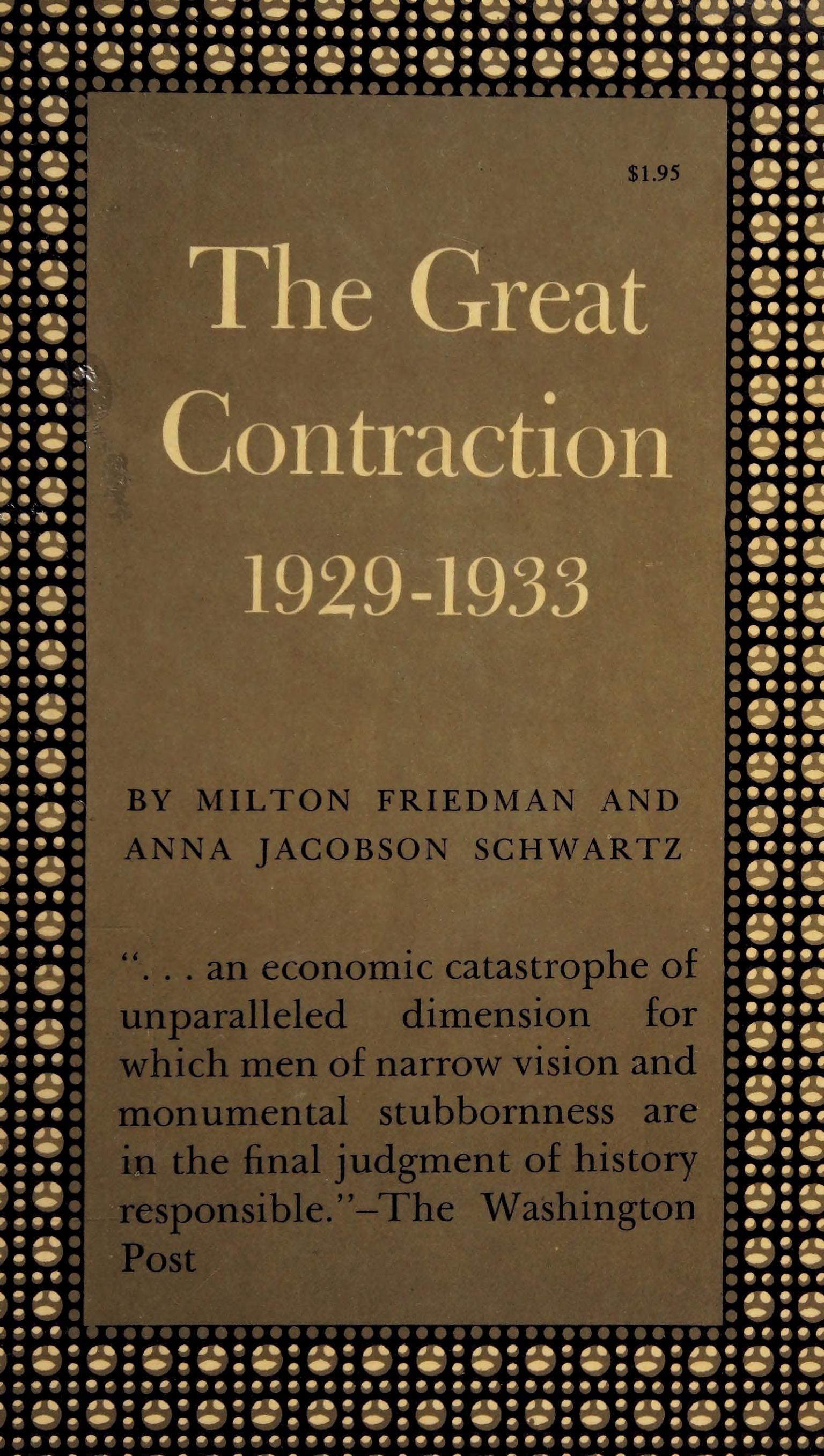 The great contraction, 1929-1933 cover